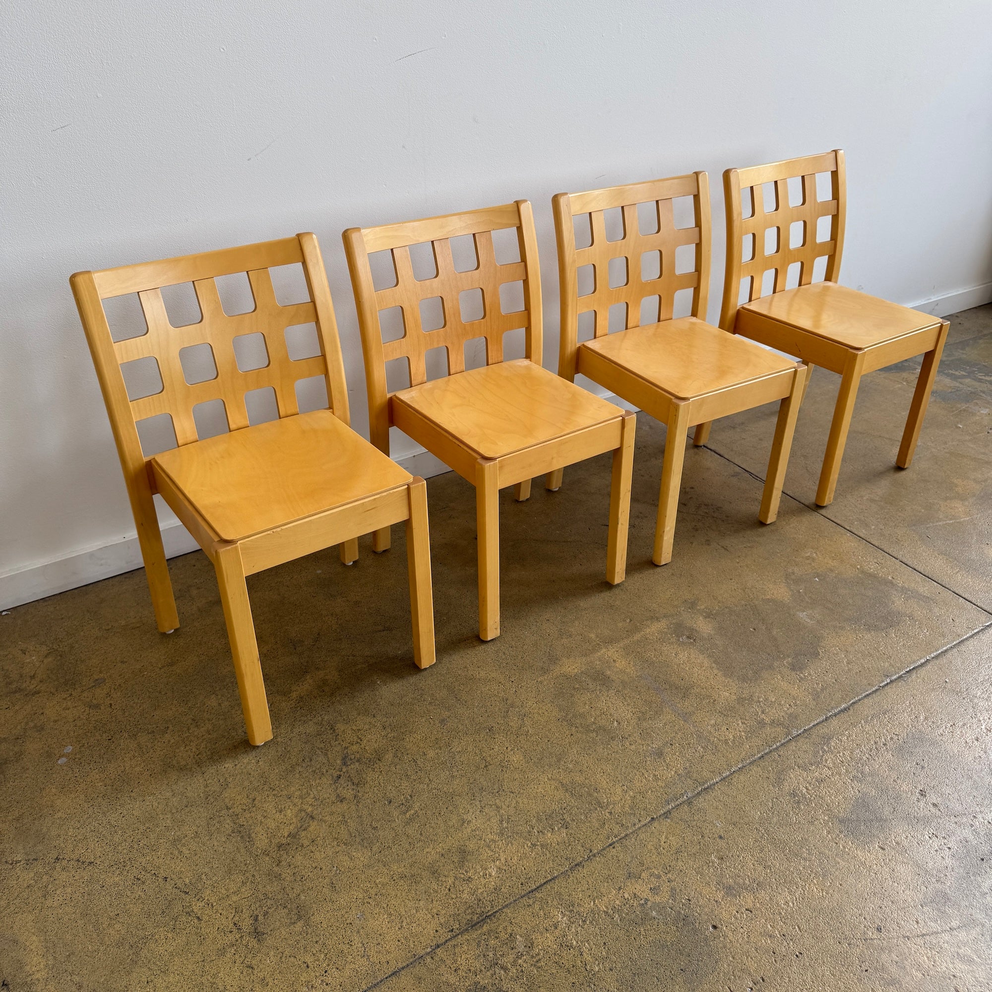Eero Aarnio Set of 4 “Ruuto” Birchwood Dining Chairs for Asko, 1990s - Image 2