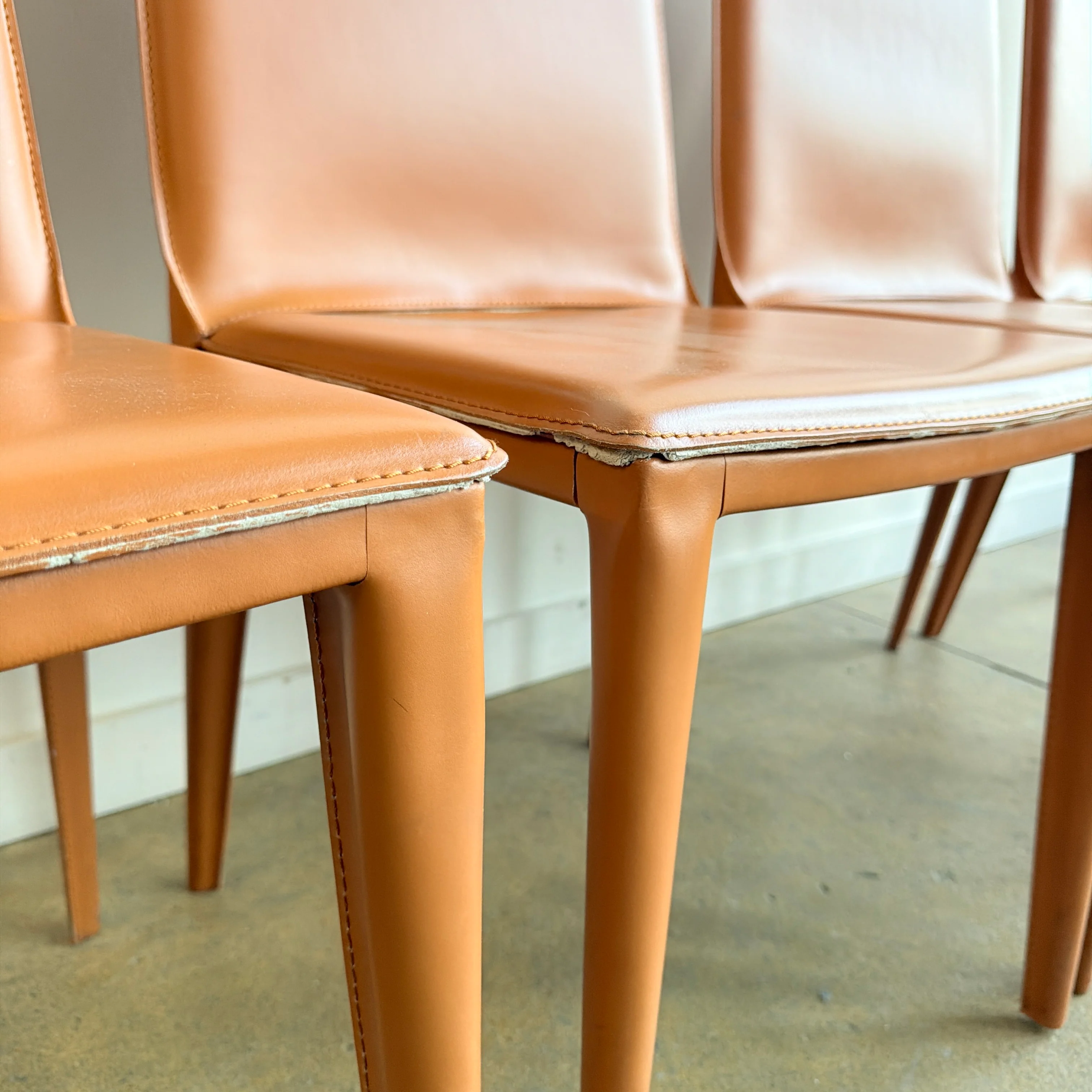 Frag Italian Bottega Leather Dining Chair - Set of 8 - Image 6