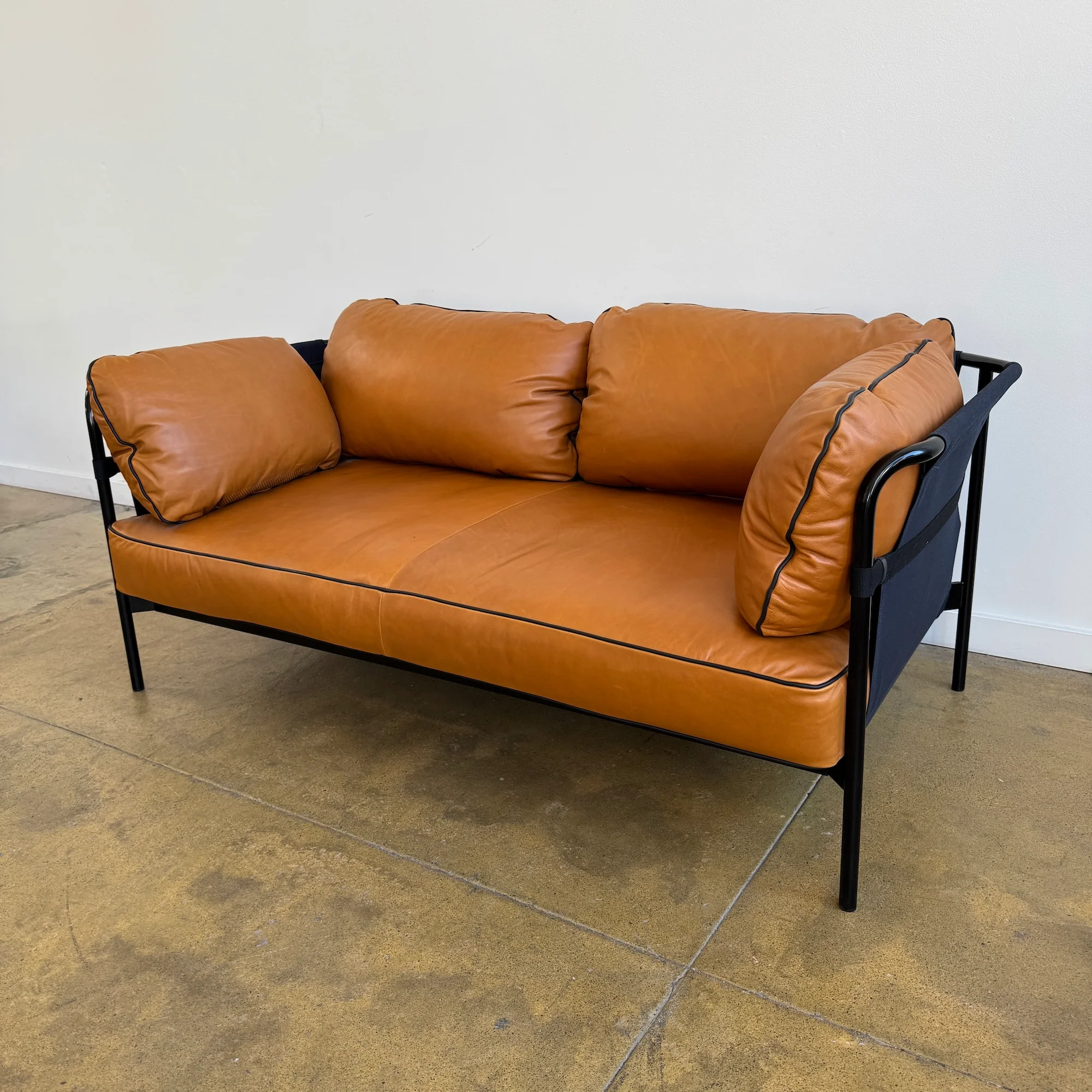 HAY Can Two Seater Leather Sofa (Like New) - Image 3