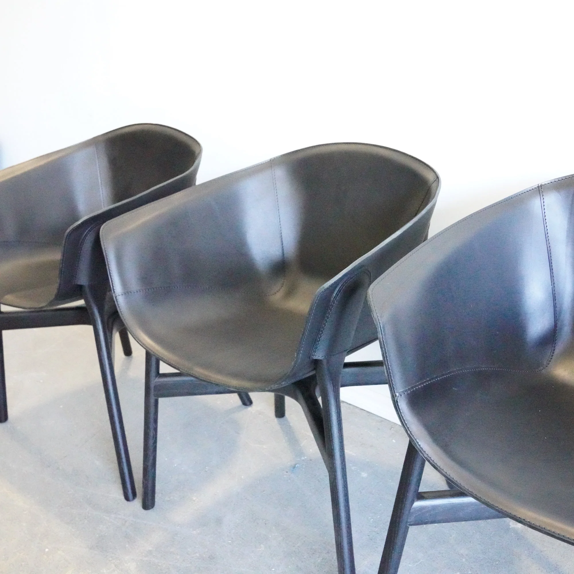 Hem Set of 4 Pocket leather chair - Image 5
