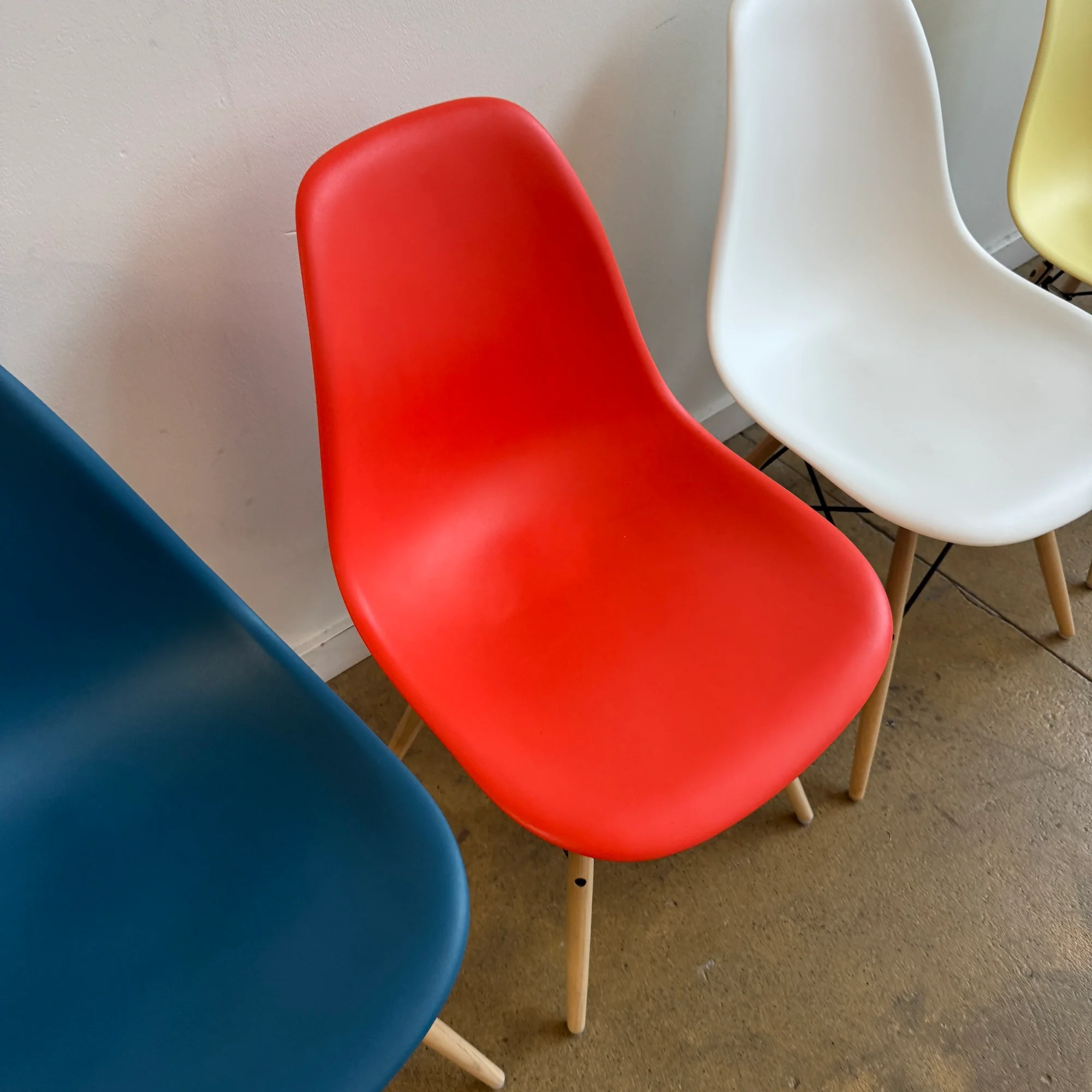Herman Miller Eames Multi Color Dining Chairs - Oakwood Base - Image 4