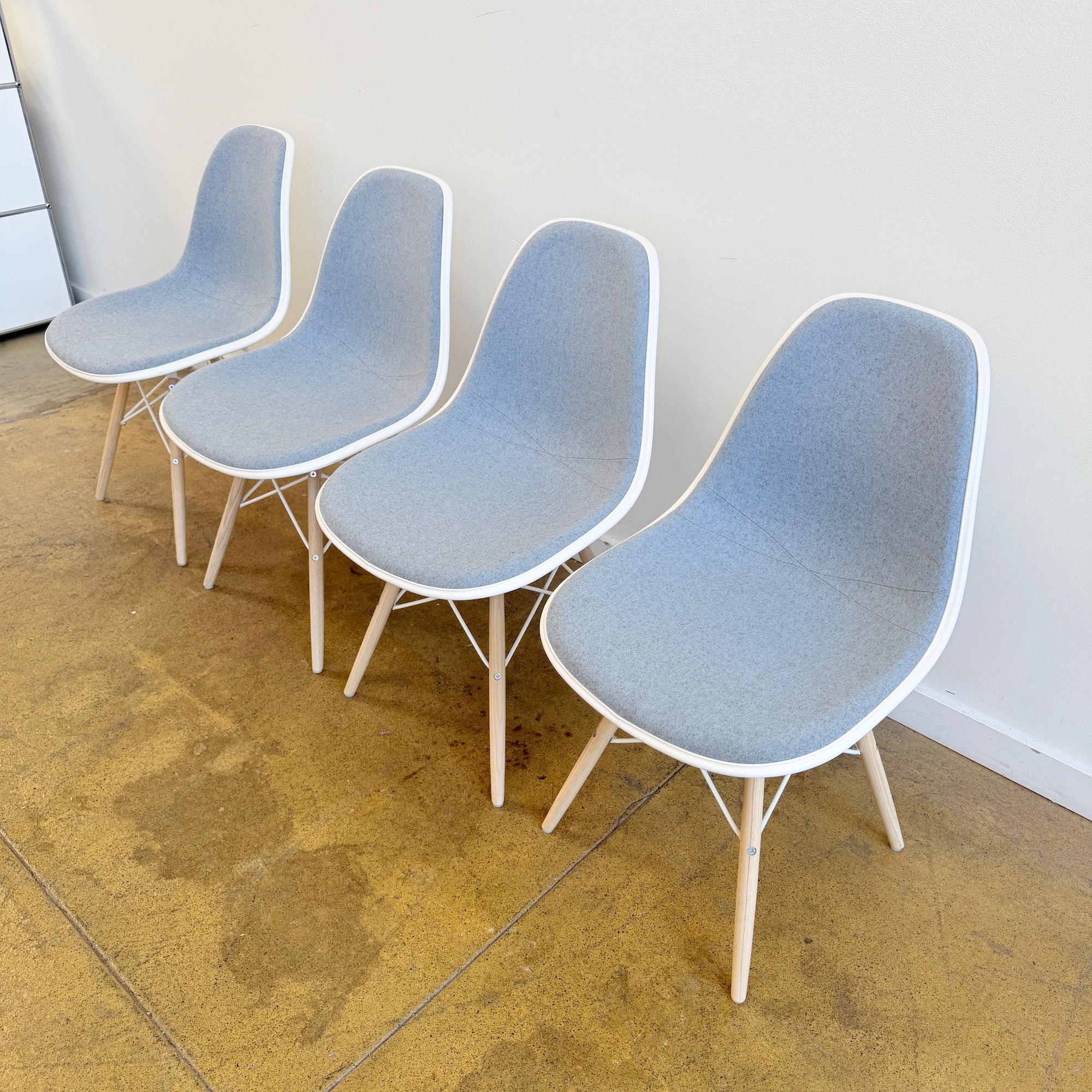Herman Miller Eames Upholstered Side Chair with Wood Base - Set of 4 - Image 3