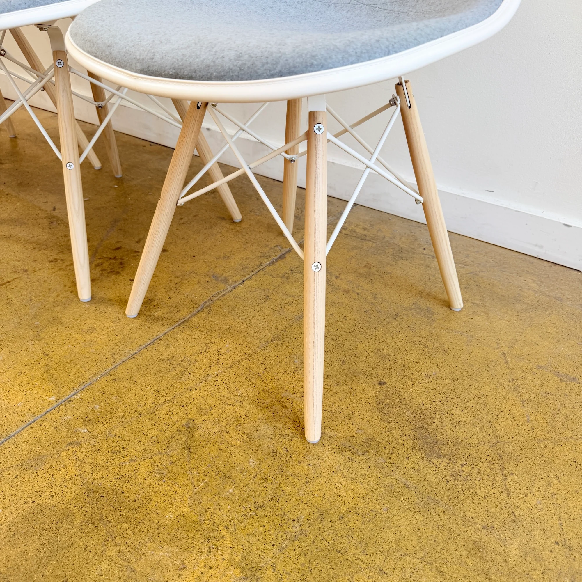 Herman Miller Eames Upholstered Side Chair with Wood Base - Set of 4 - Image 5