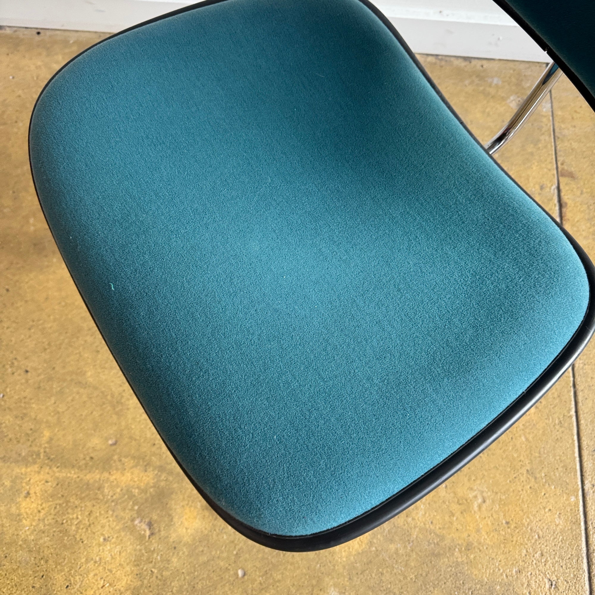 Herman Miller Vintage Eames Velvet upholstered Molded Dining Chair - Image 5