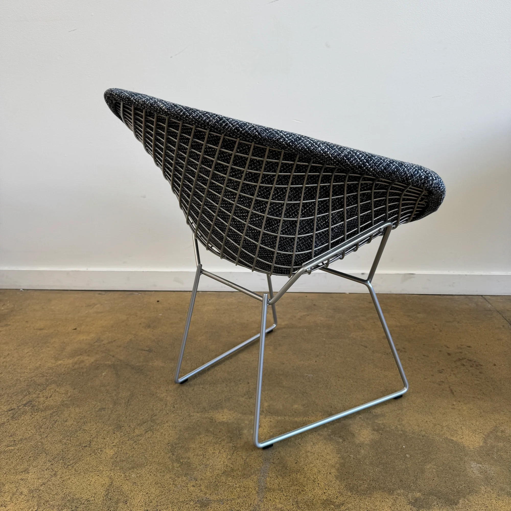 Knoll® Bertoia Diamond Lounge Chair- Full Cover (DesignTex Blue Tweed Fabric) - Image 5