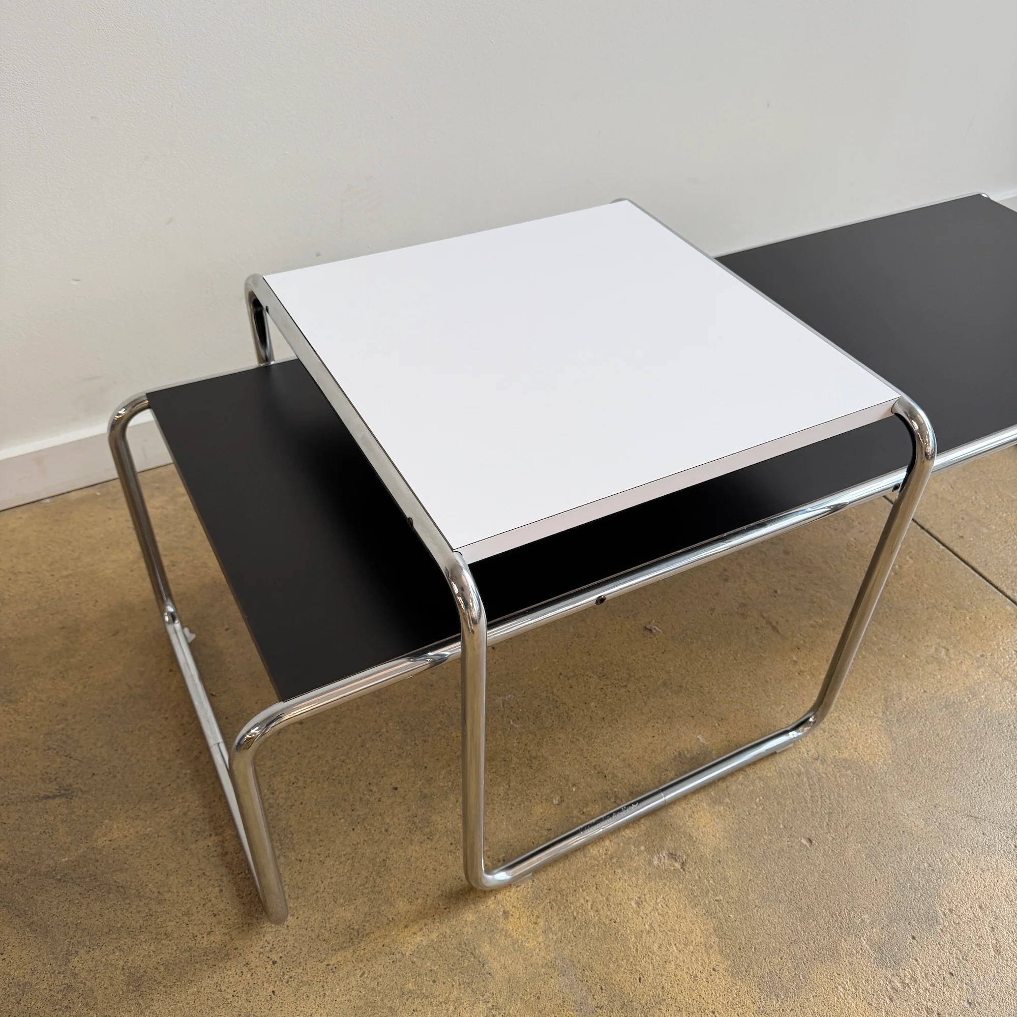 Knoll Marcel Breuer Laccio Table Set - Black/ White - Image 5
