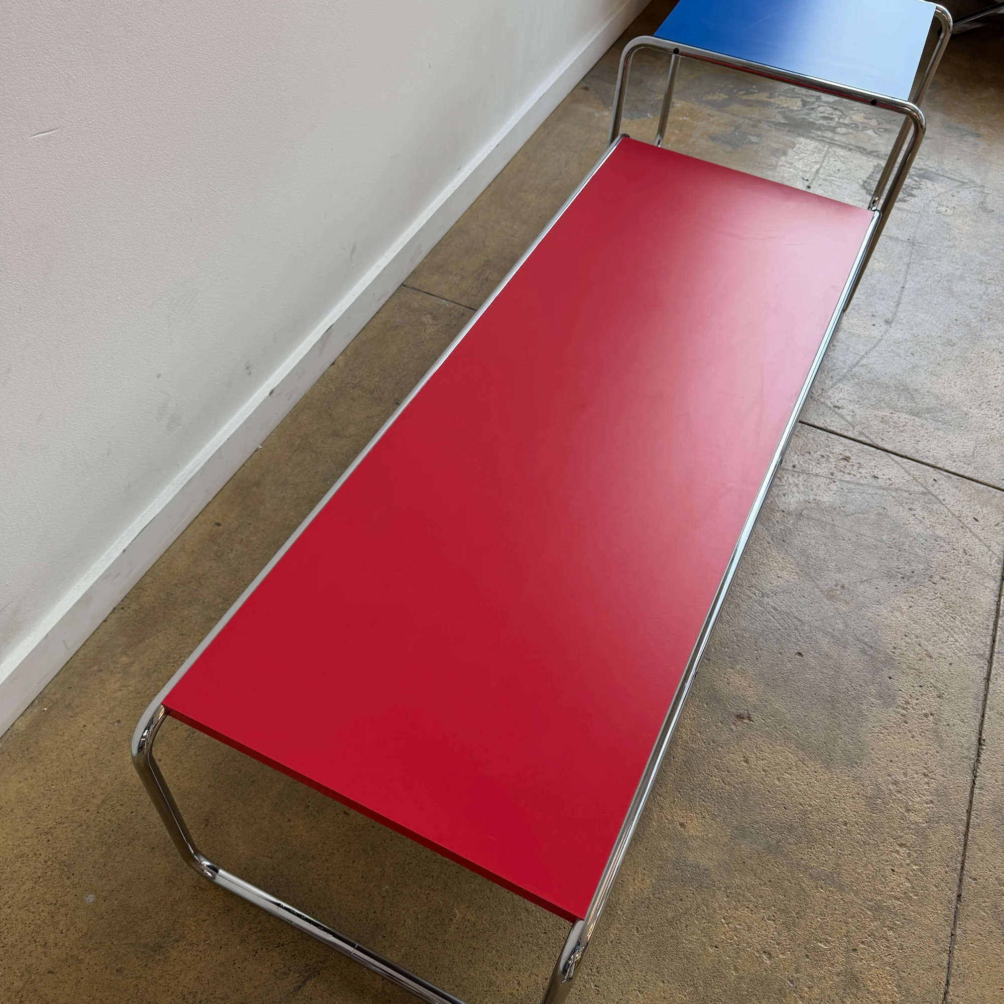 Knoll Marcel Breuer Laccio Table Set - Blue / Red - Image 5