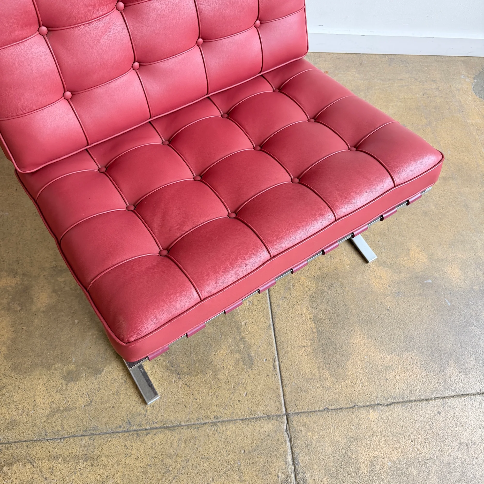 Knoll Mies Van Der Rohe iconic Barcelona chair - Burgundy - Image 6