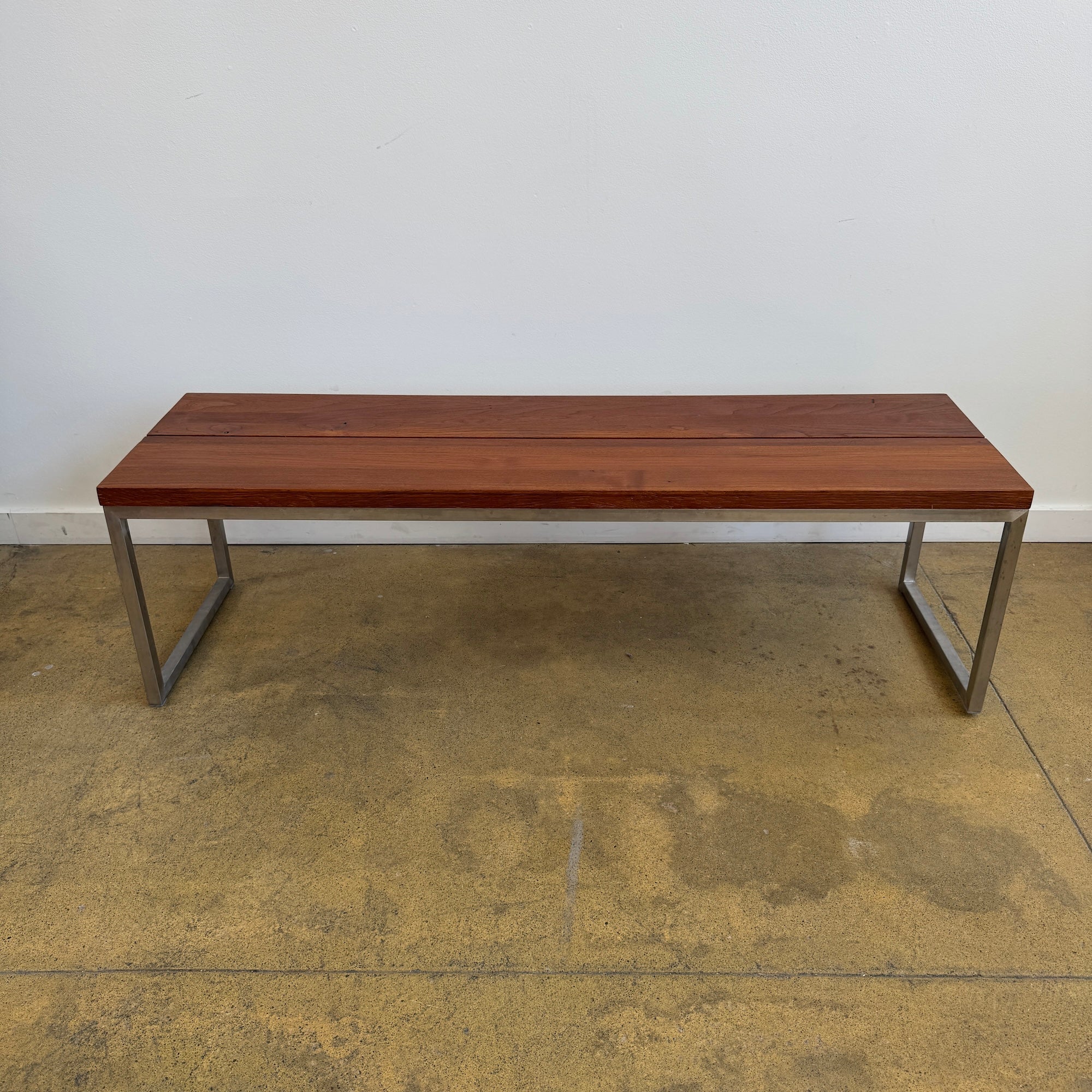 MamaGreen Oko Steel Teak Outdoor Patio Bench - Image 2