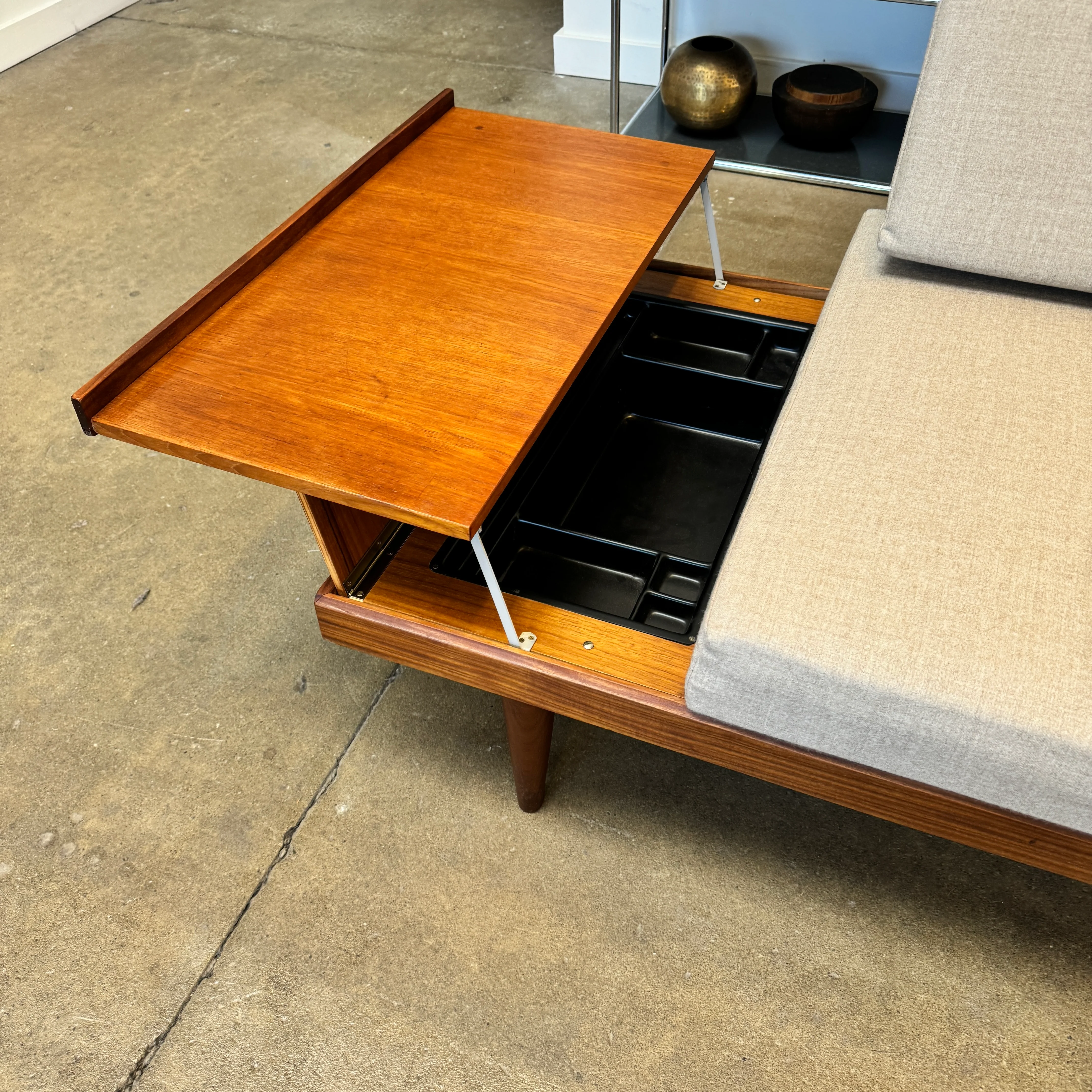 Mid Century Modern Ekornes Svane Storage Sofa (New Herman Miller Upholstery) - Image 8