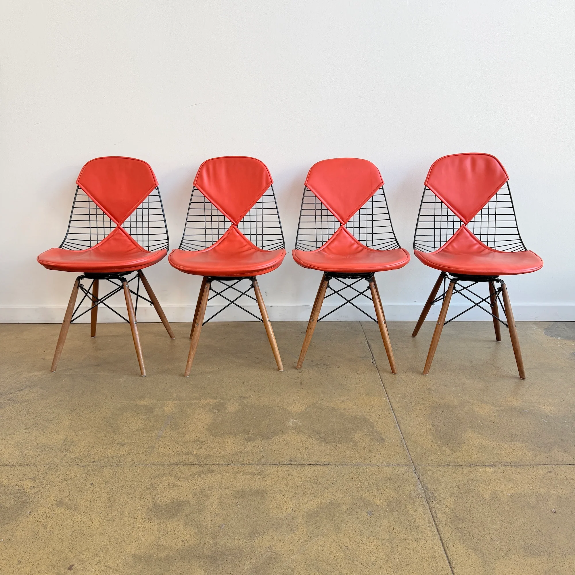 Modernica Bikini Wire Swivel Dining Chairs