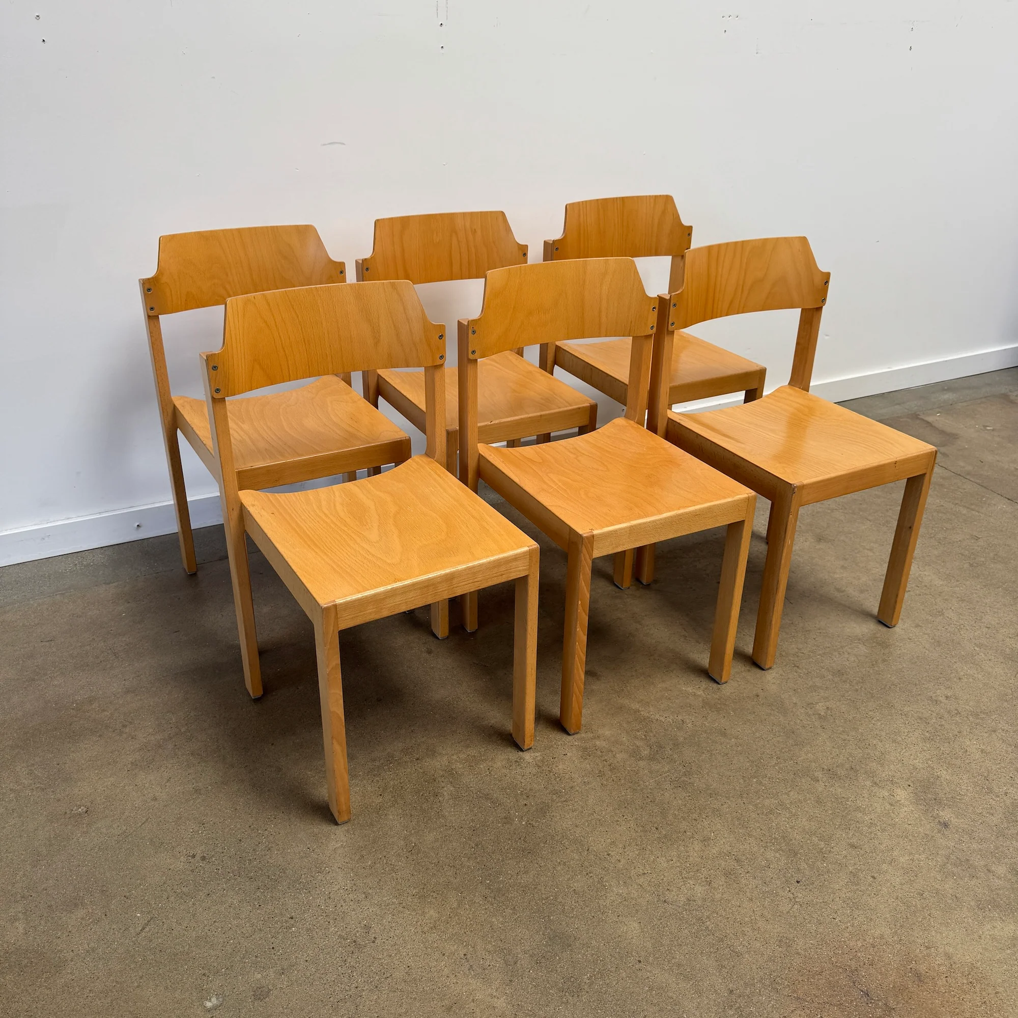 Rainer Schell for Schlapp, Set of 6 "Model 101 / Canto" Stacking Chairs, Germany, 1960s - Image 3