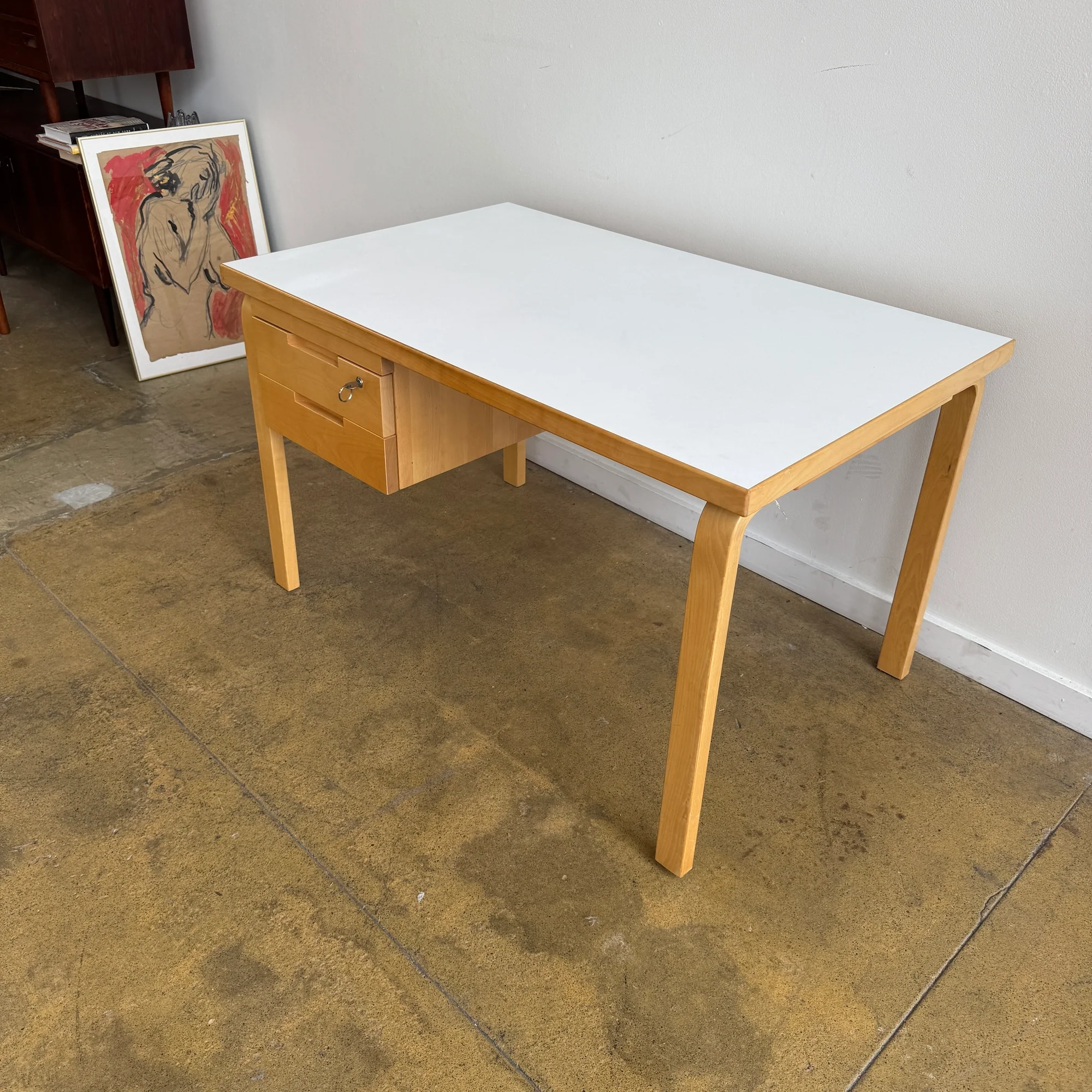 Rare! Alvar Aalto Laminate Desk with Two Drawers - Image 3