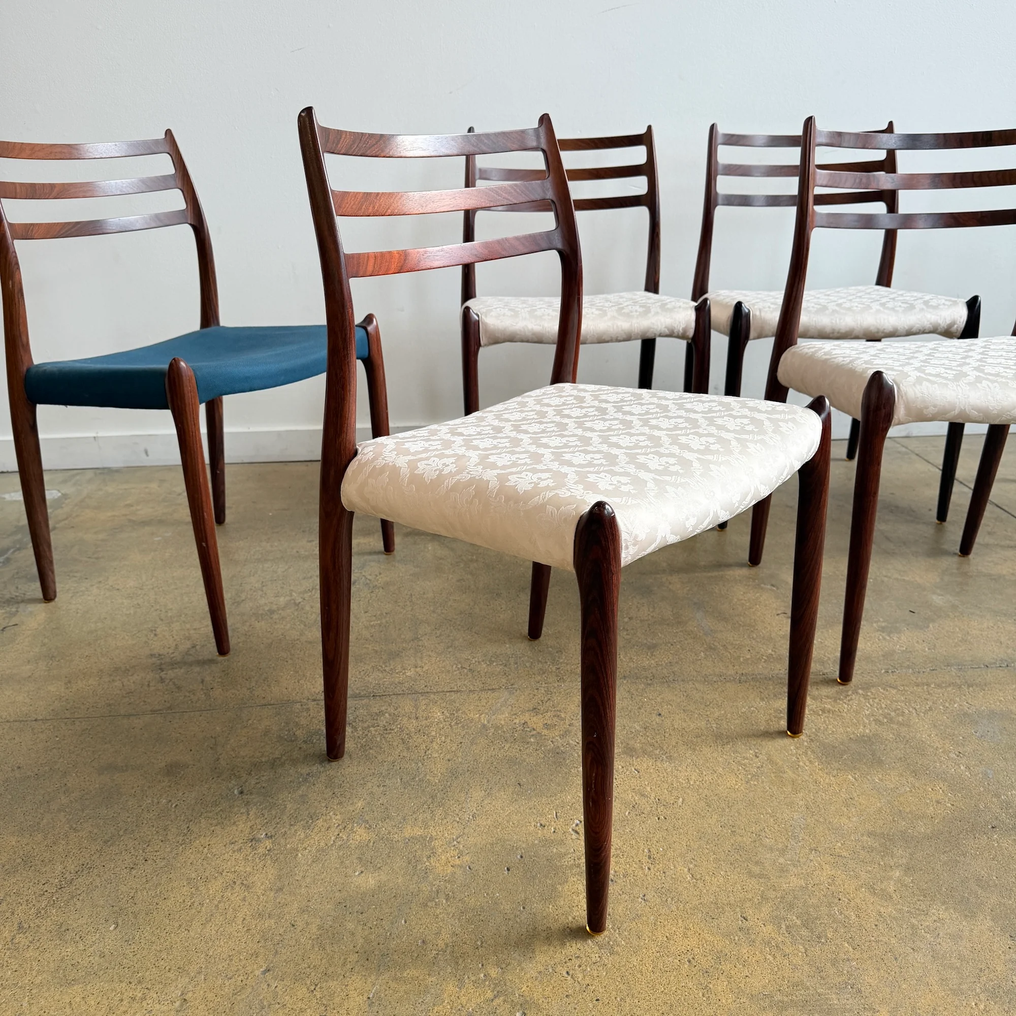 Rare! Danish Modern Niels Moller Model 78 Rosewood Dining Chairs (Free Upholstery) - Image 4