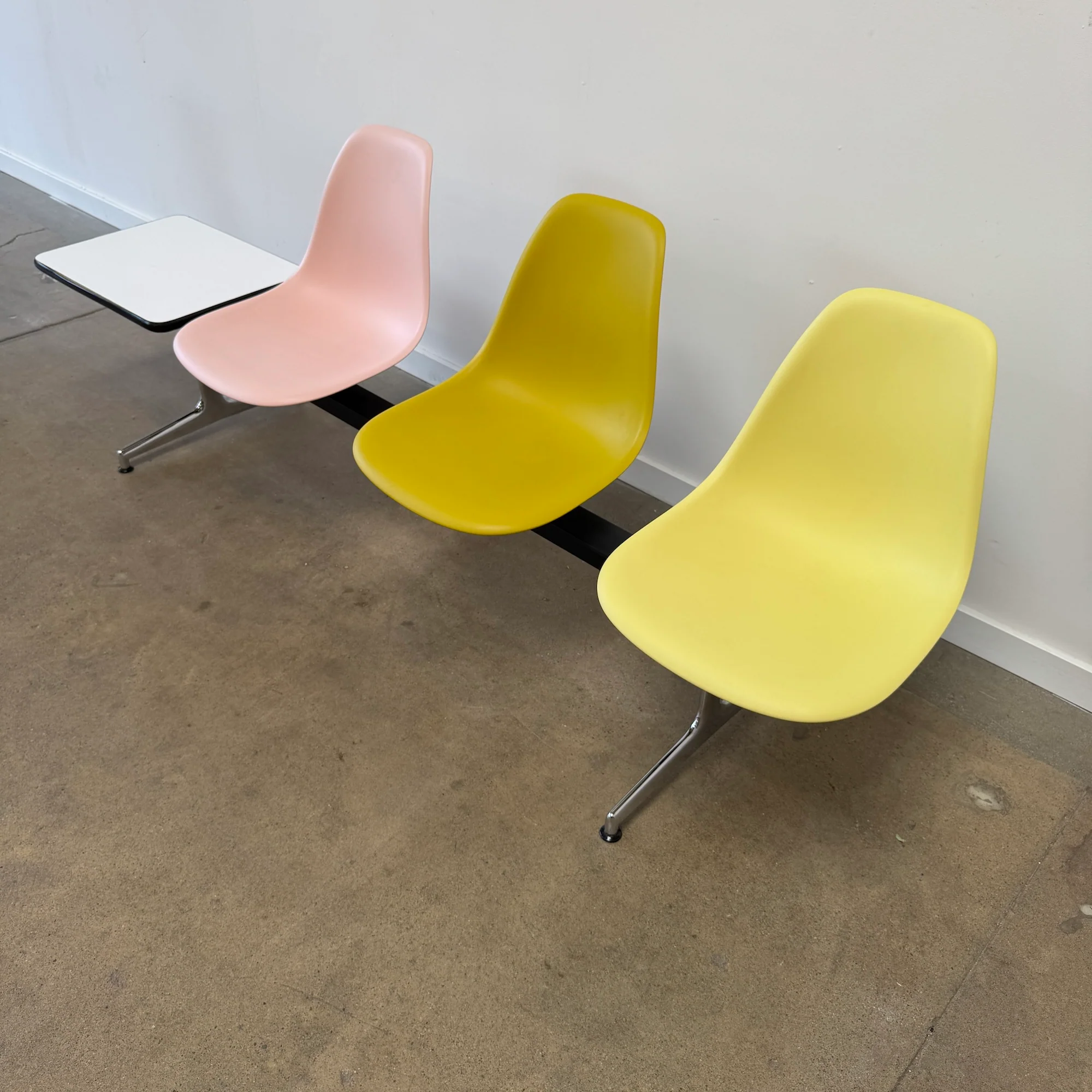 Rare! Eames Aluminum Tandem 3 Seater Bench + Table by Vitra - Image 4