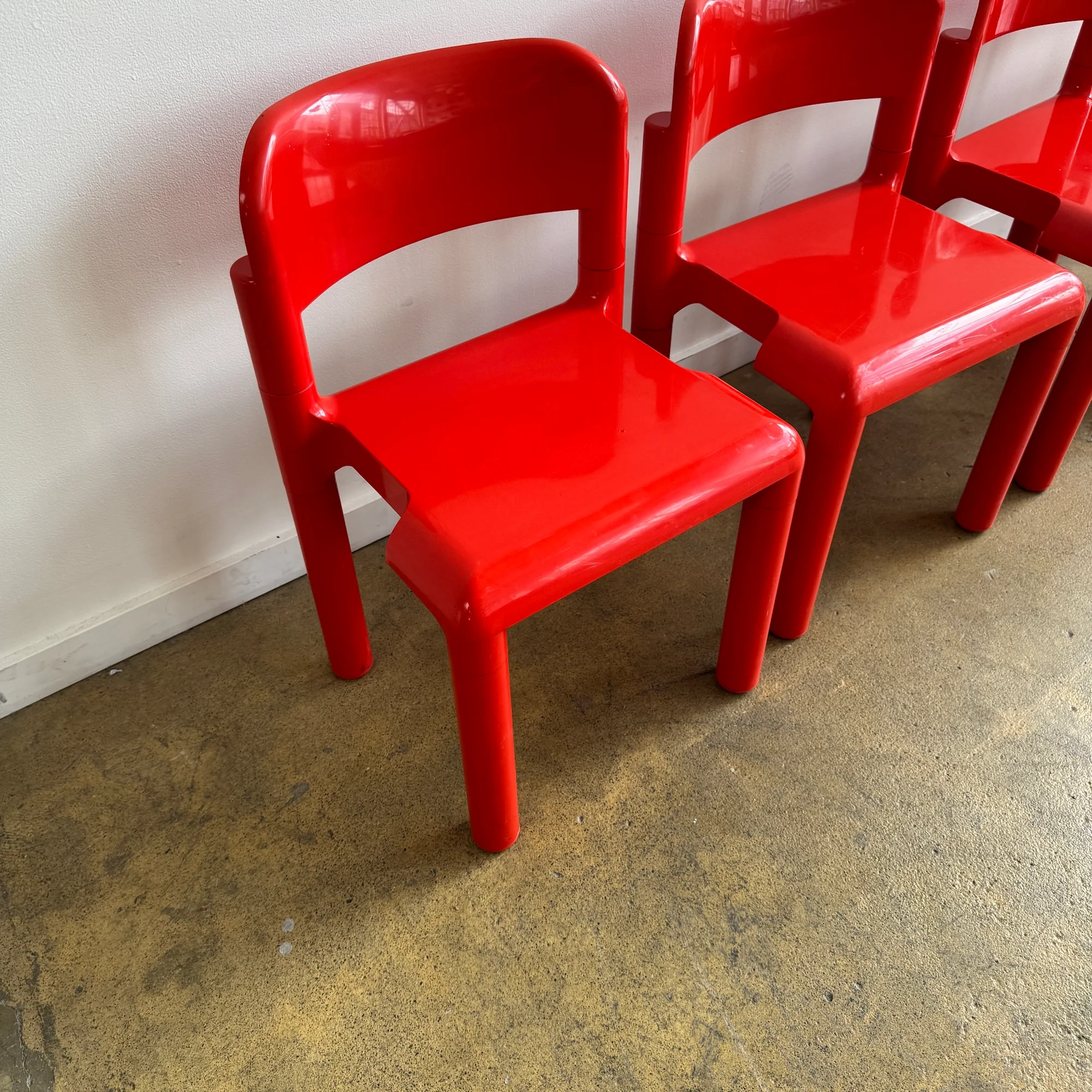 Rare! Eero Aarnio Set of 4 Red Plastic Chairs by UPO, 1960s - Image 4