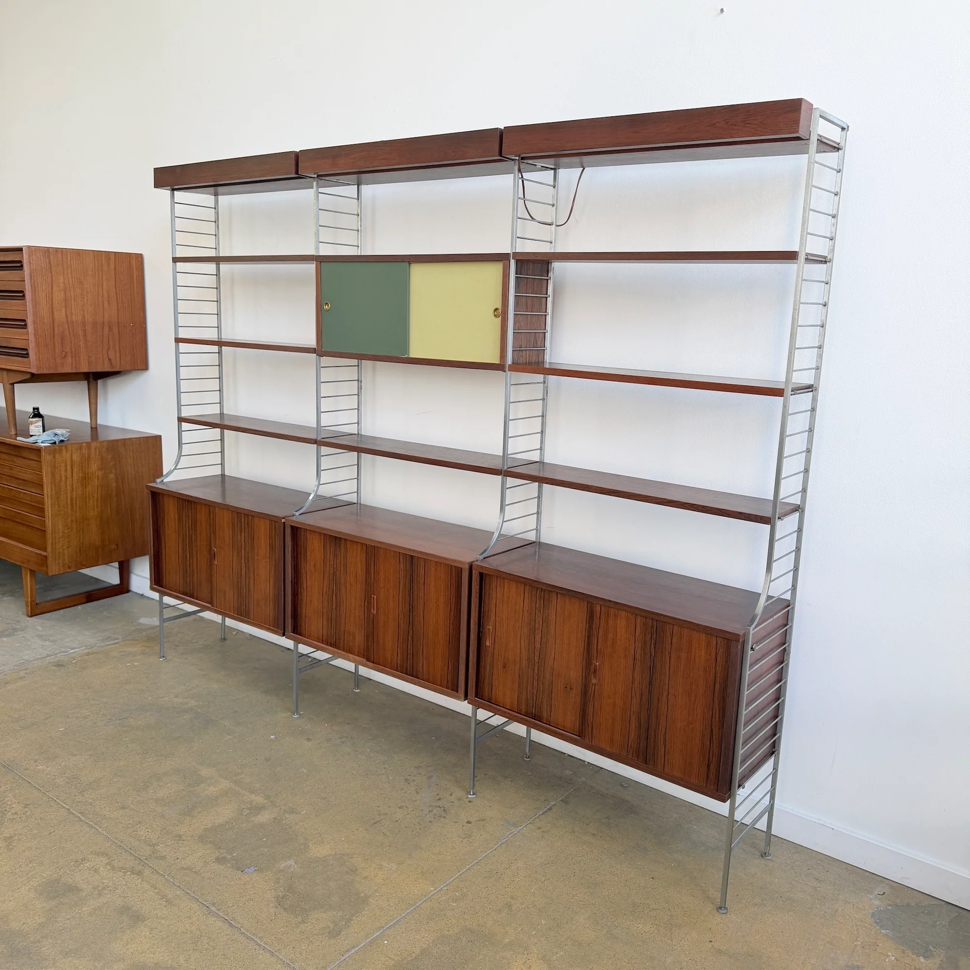 Rare! Nils Strinning & Kajsa Rosewood 3 Bay Shelving System 1960s - Image 7