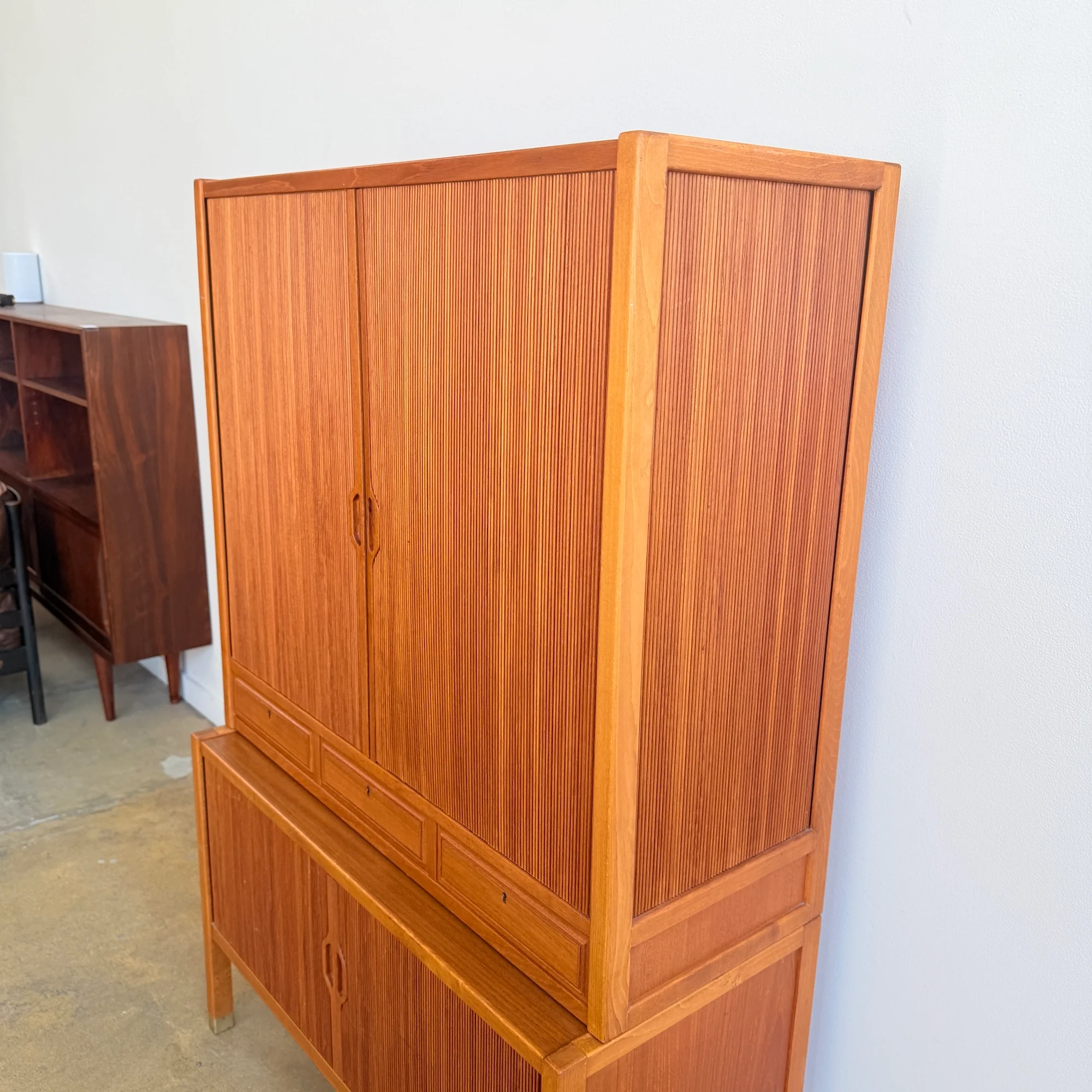 Rare! Swedish Carl-Axel Acking for Bodafors Teak Tambour Door Cabinet, 1950s - Image 10