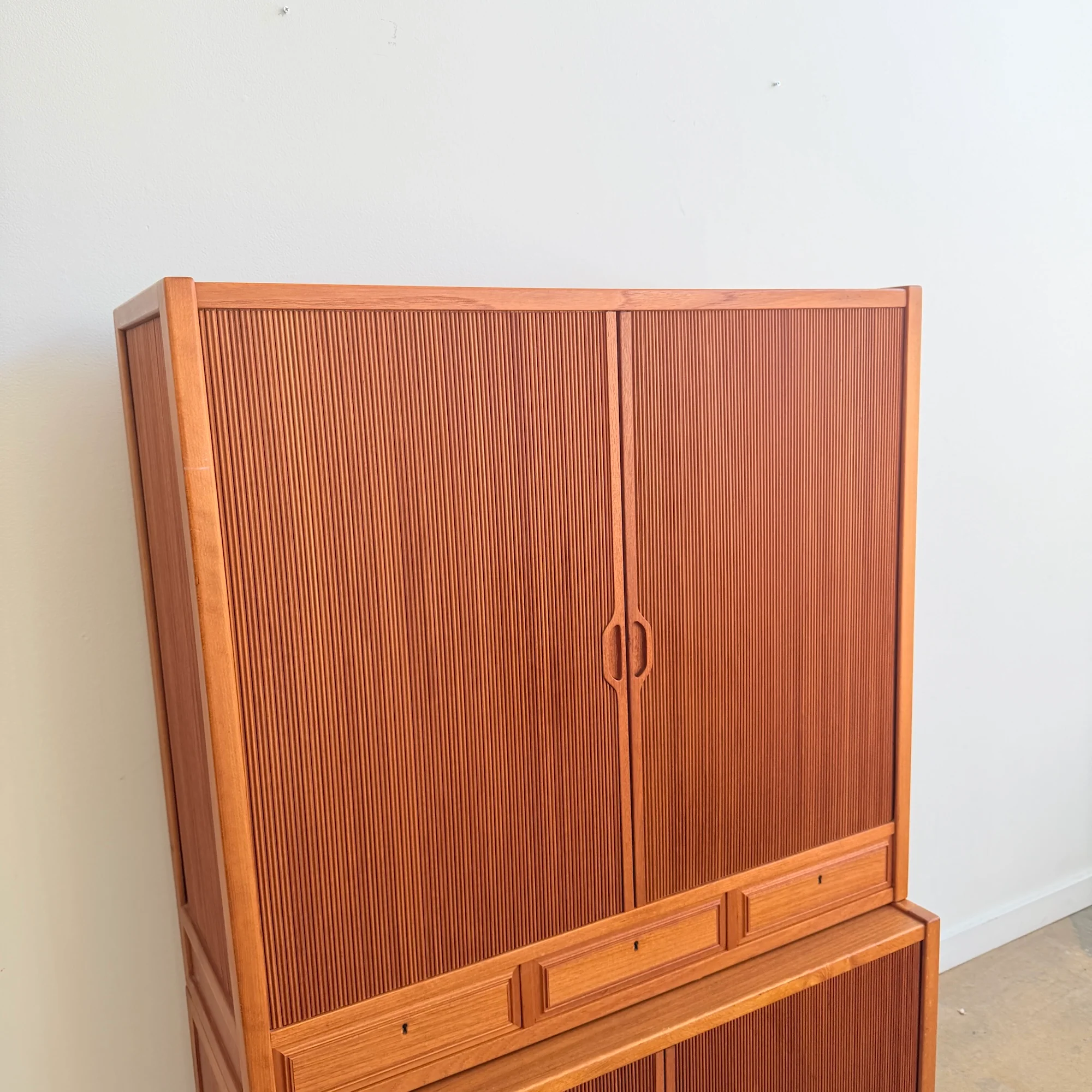 Rare! Swedish Carl-Axel Acking for Bodafors Teak Tambour Door Cabinet, 1950s - Image 3