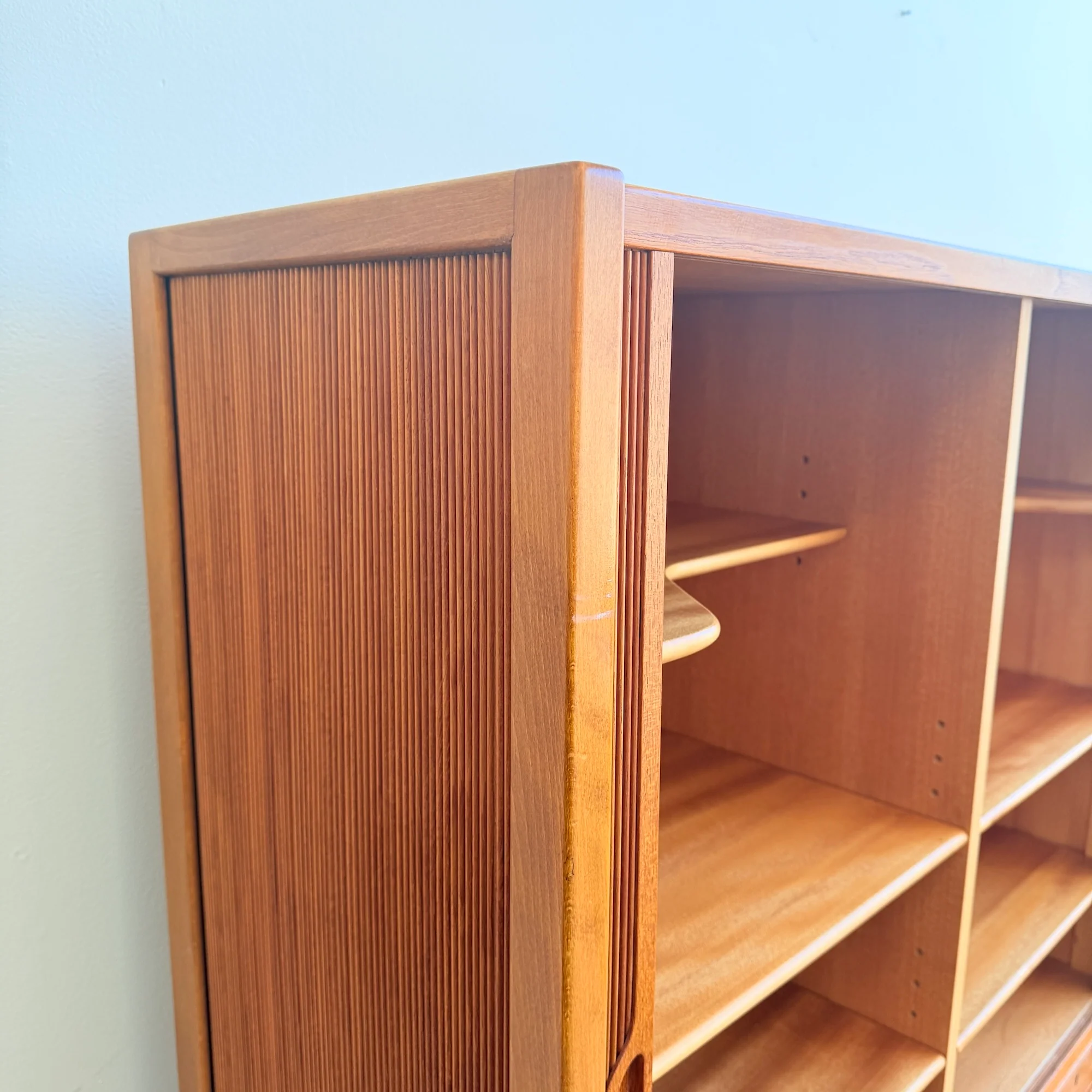 Rare! Swedish Carl-Axel Acking for Bodafors Teak Tambour Door Cabinet, 1950s - Image 8