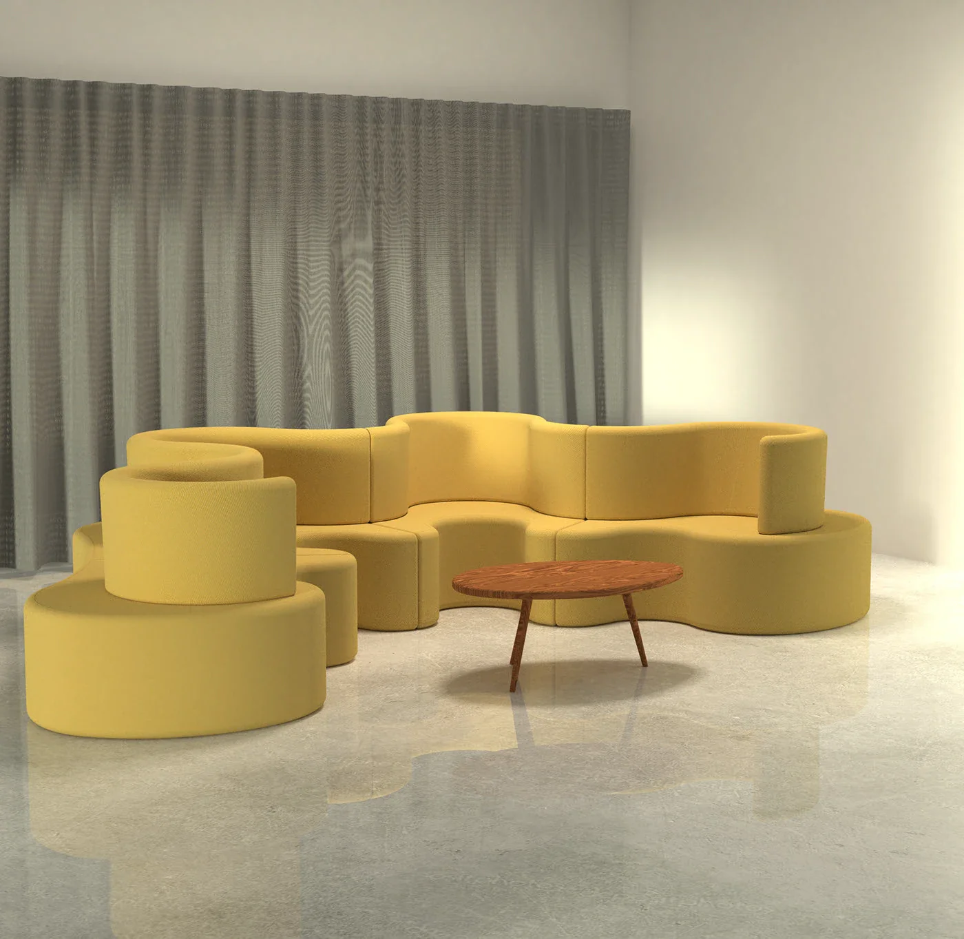 Rare! Verner Panton Cloverleaf 4 Piece Reversible Seating Sofa (New Upholstery) - Image 2
