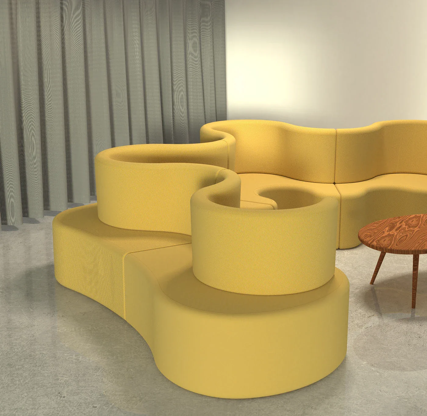 Rare! Verner Panton Cloverleaf 4 Piece Reversible Seating Sofa (New Upholstery) - Image 3