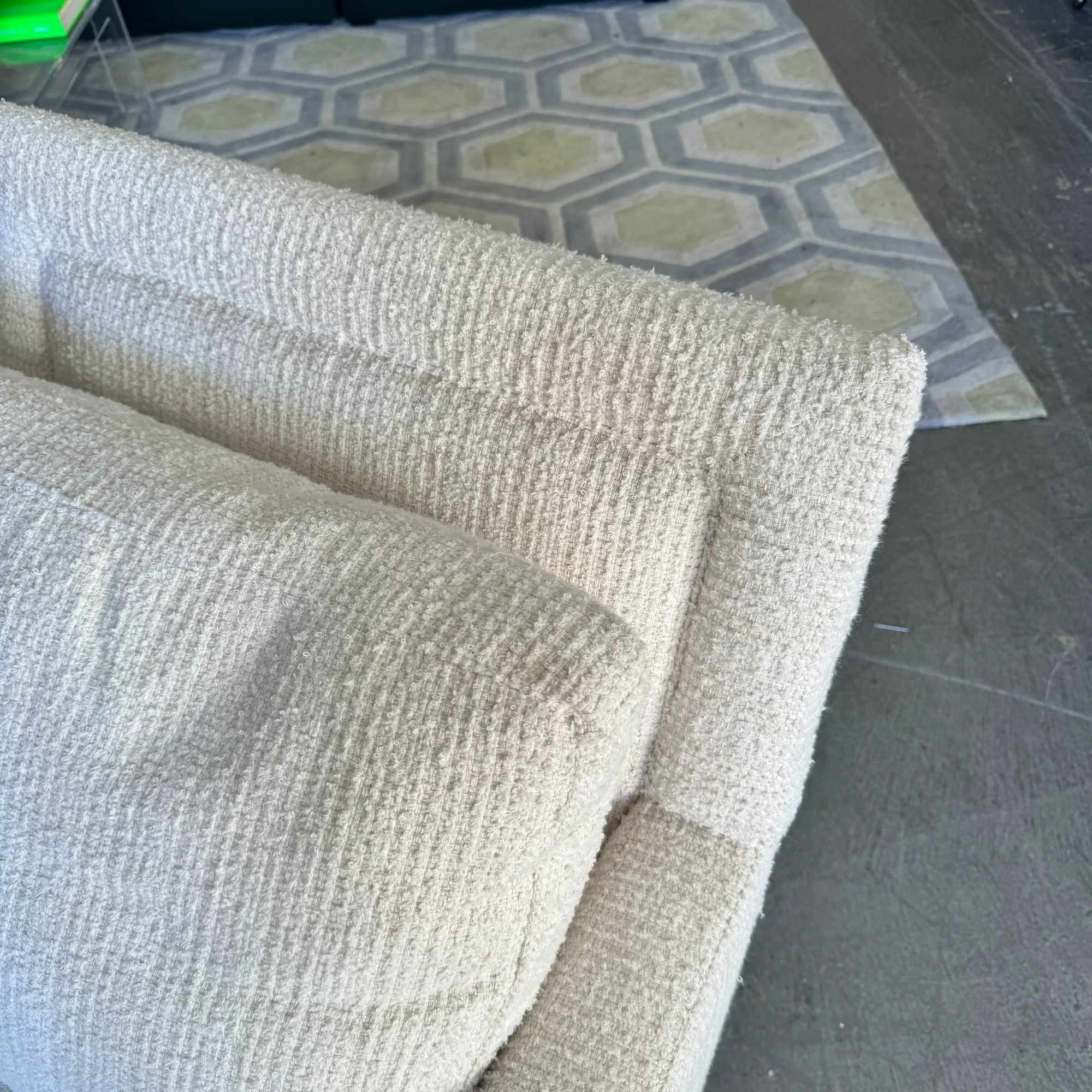 Serena and Lily Boucle white Lounge chair - Image 4