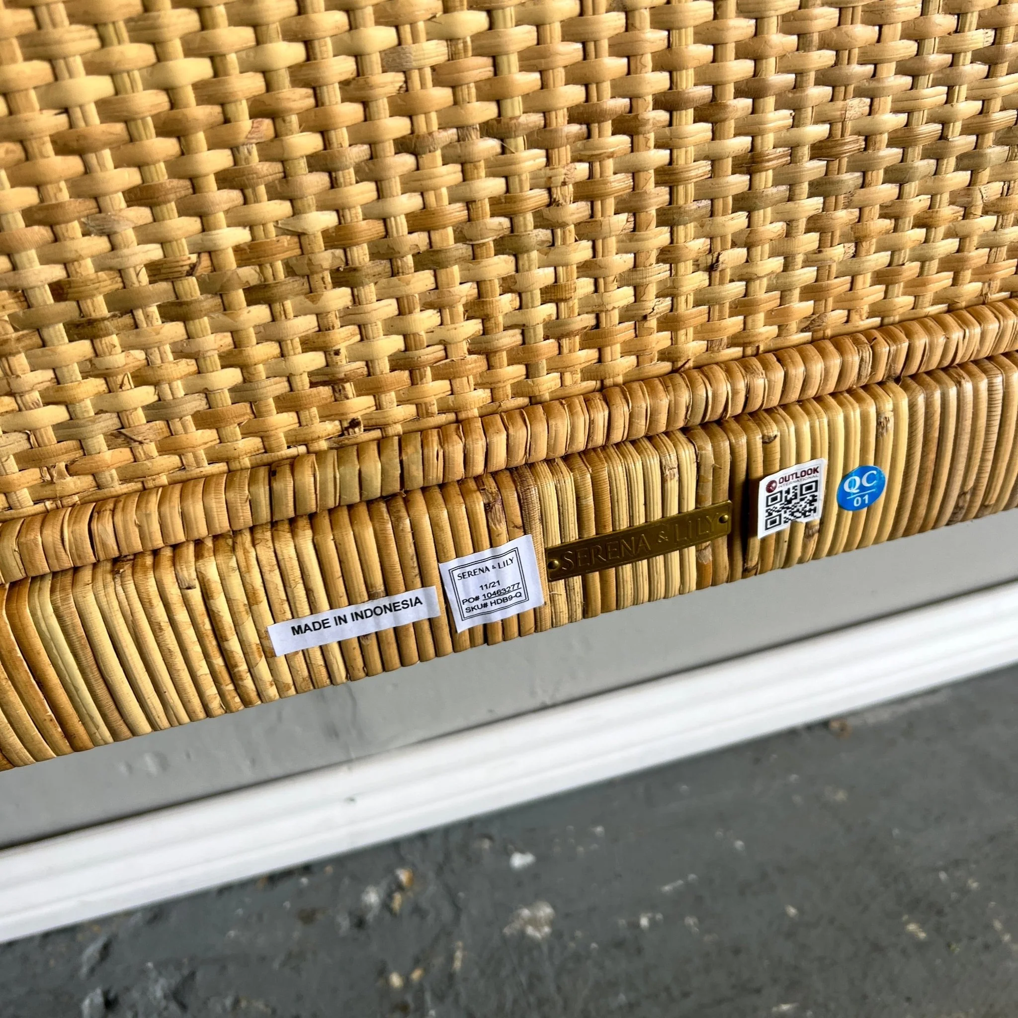 Serena and Lily Twin XL Balboa rattan bed - Image 4