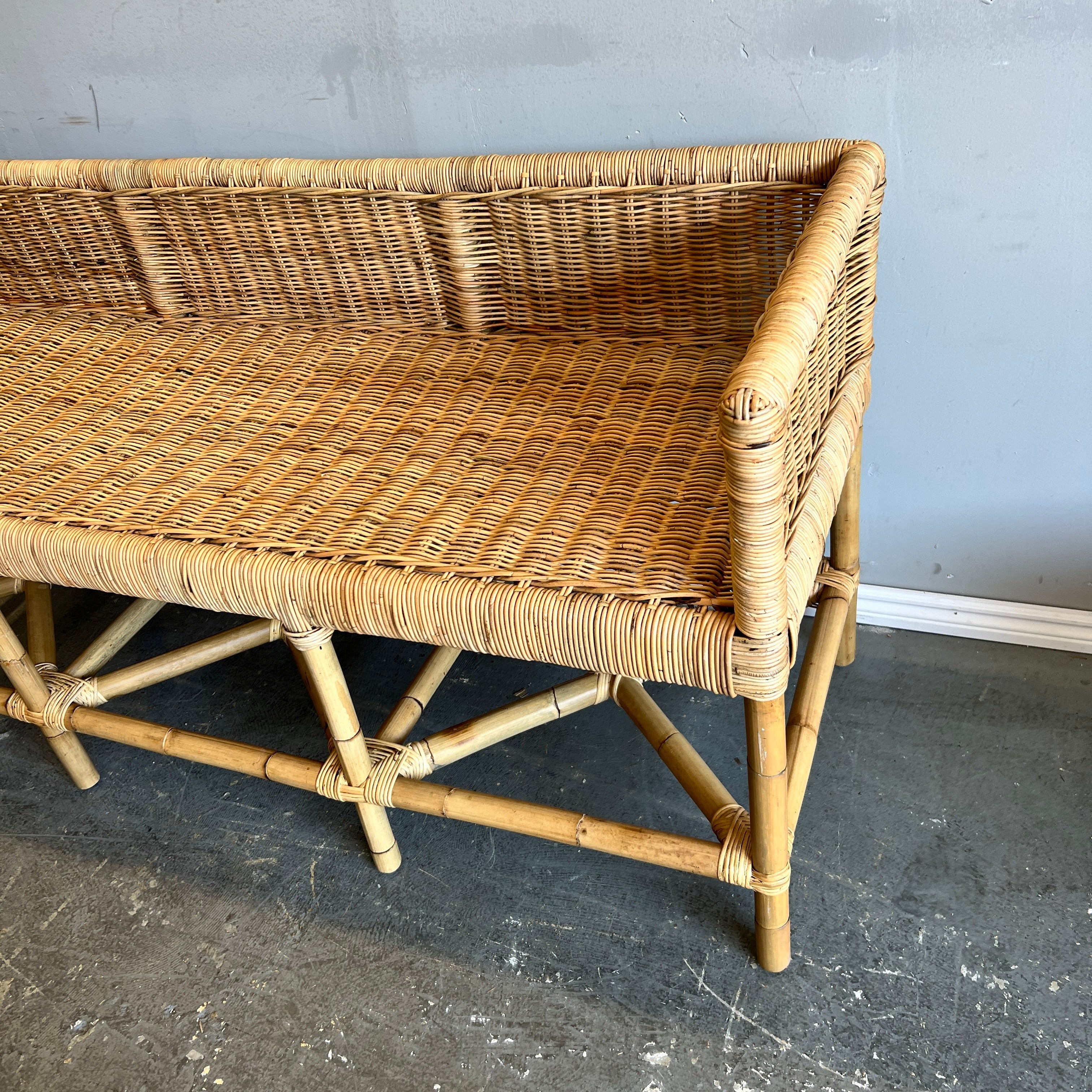 Serena & Lily Shore Bench Natural rattan - Image 4