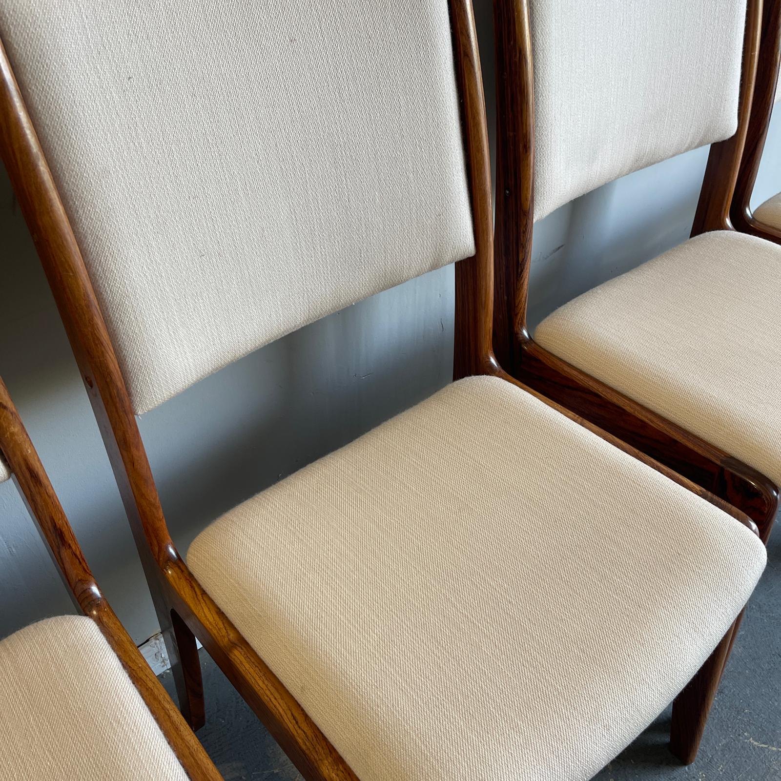 Set of 4 Danish dining chairs in Brazilian Rosewood - 1960s - Image 4