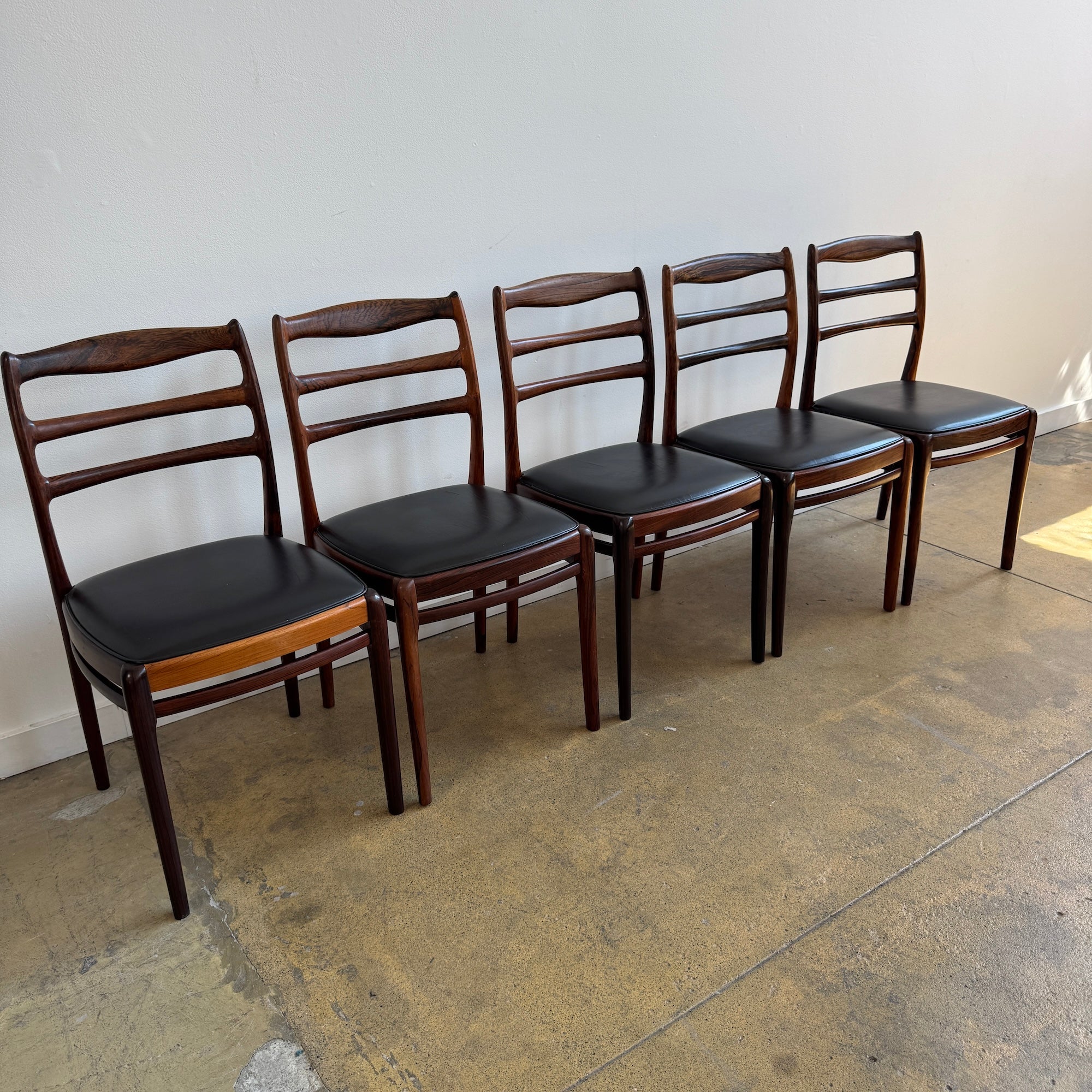 Set of 5 Danish Modern Rosewood Dining Chairs, 1960s - Image 2