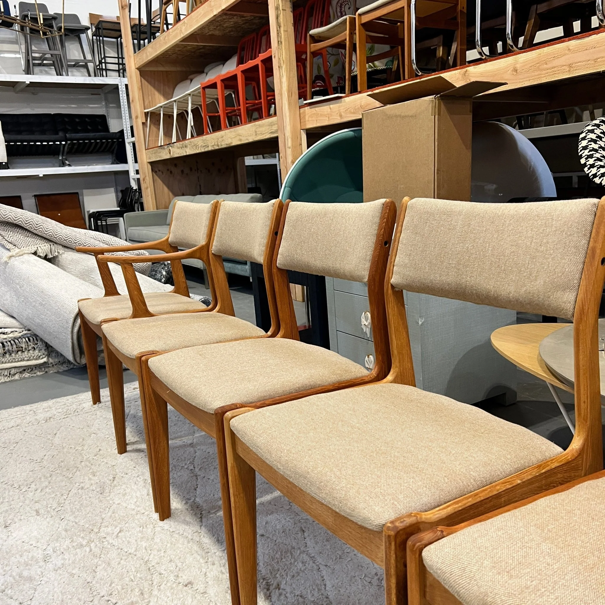Set of 6 Vintage Teak Danish Modern Dining Chairs - Image 6