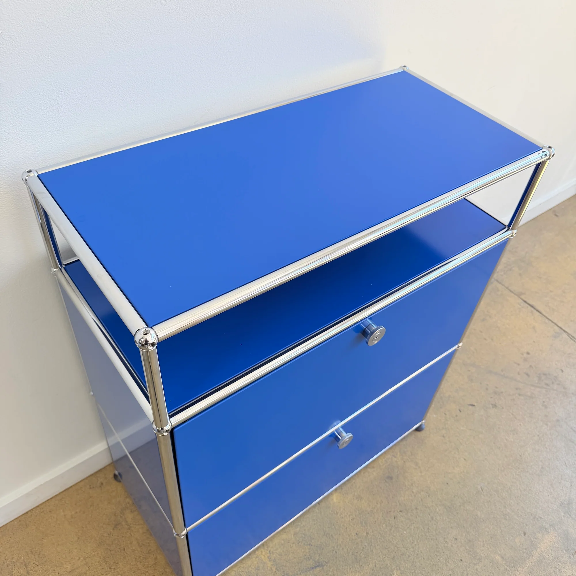 USM Haller 1X3 Tall Shelf - Gentian Blue - Image 3
