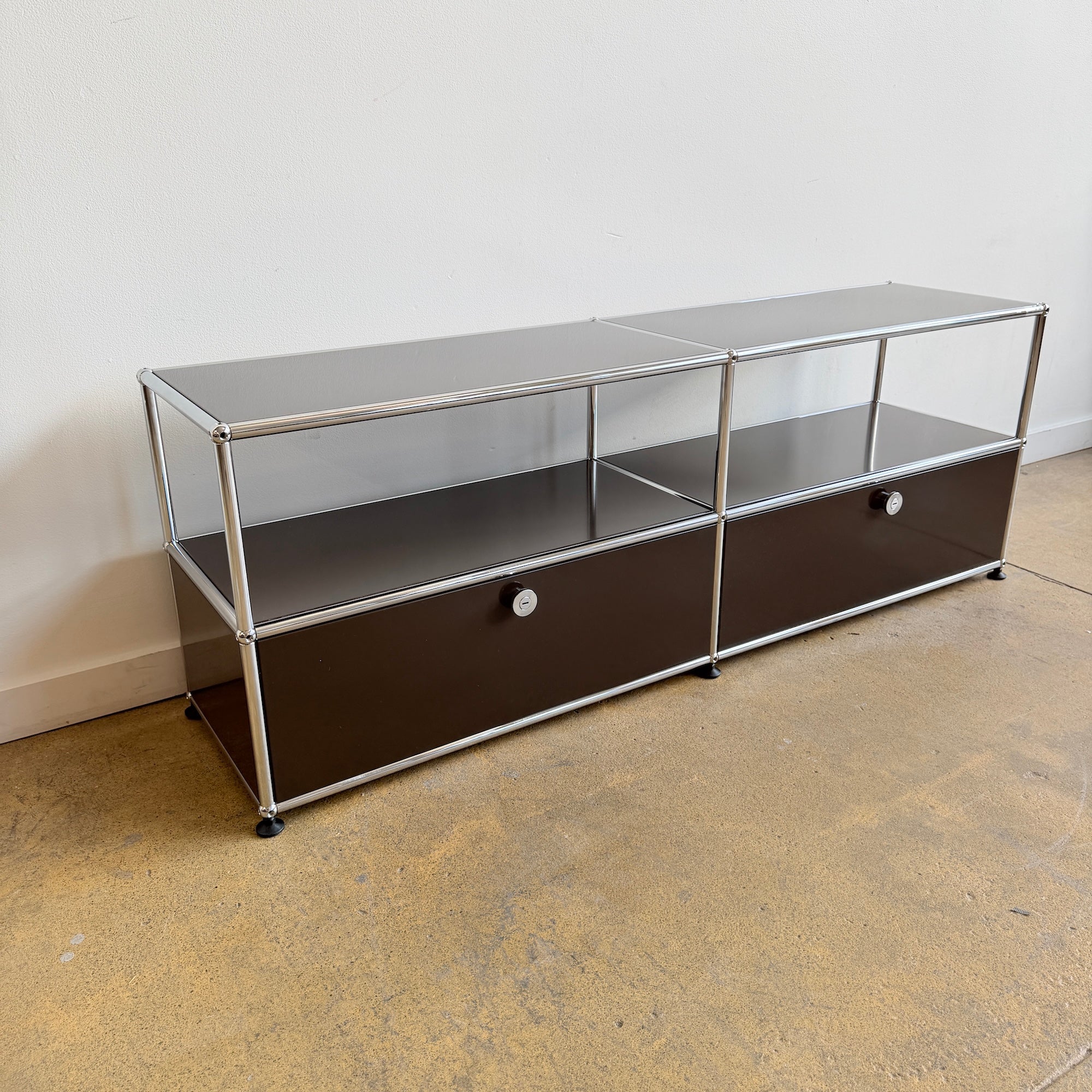 USM Haller 2X2 Media Console Low 20' - Brown - Image 2