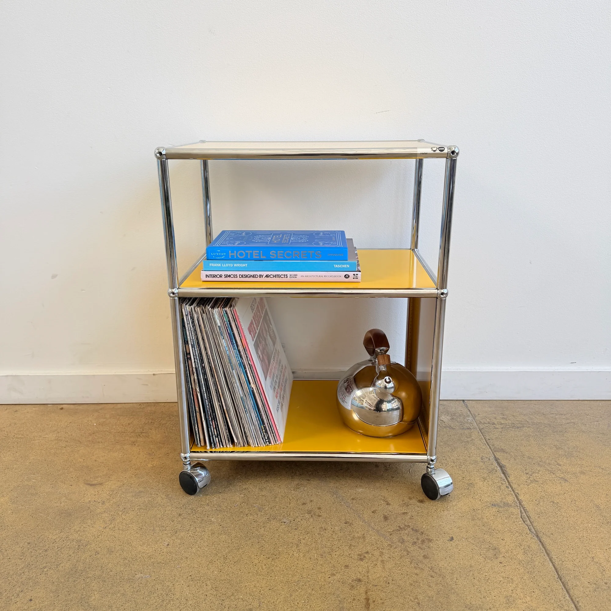 USM Haller Compact Record Storage on Casters - Yellow