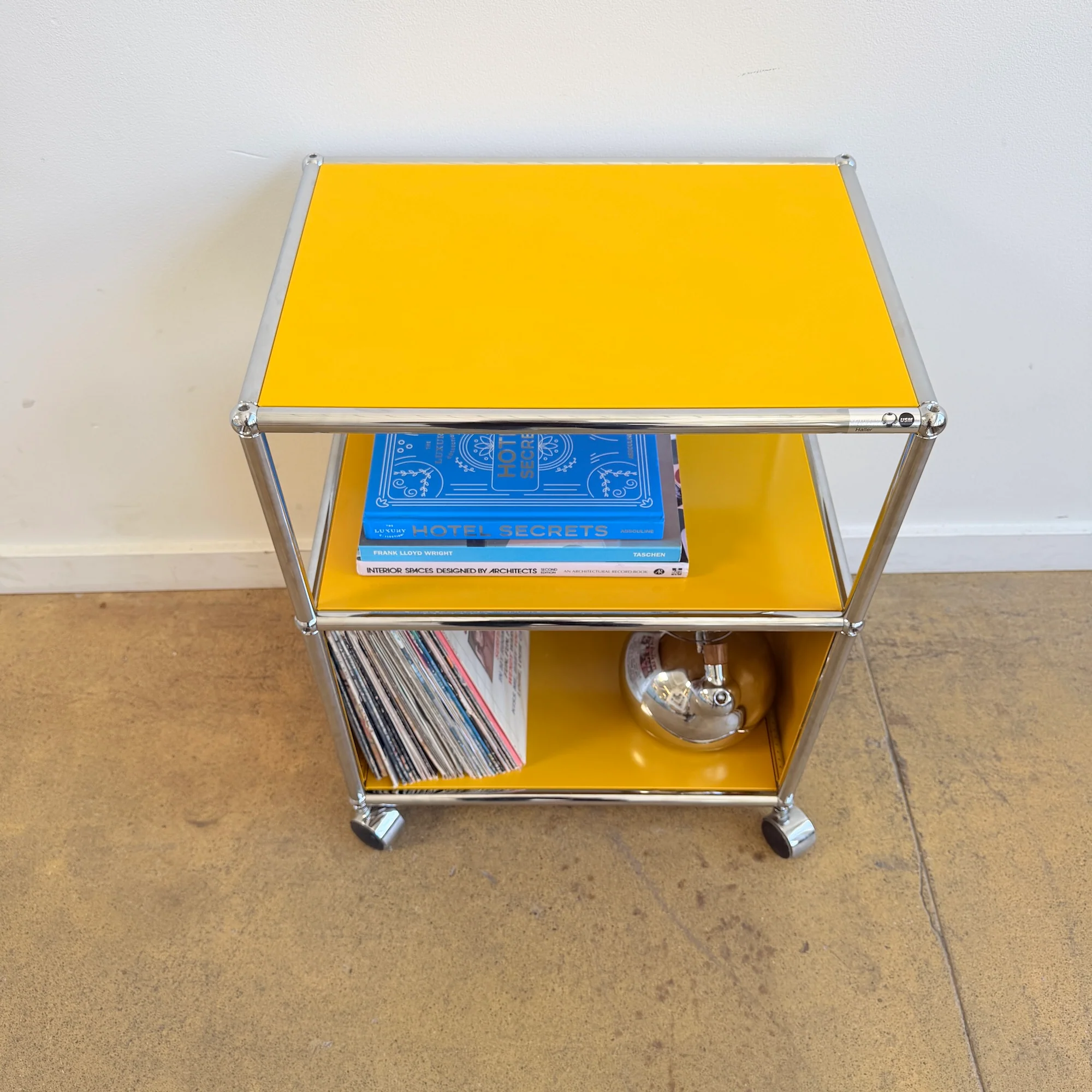 USM Haller Compact Record Storage on Casters - Yellow - Image 4