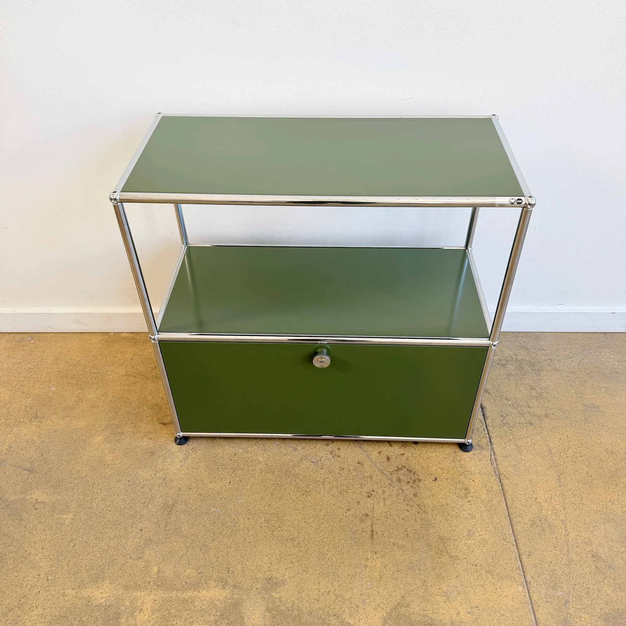 USM Haller Half Size Credenza - Olive Green - Image 2