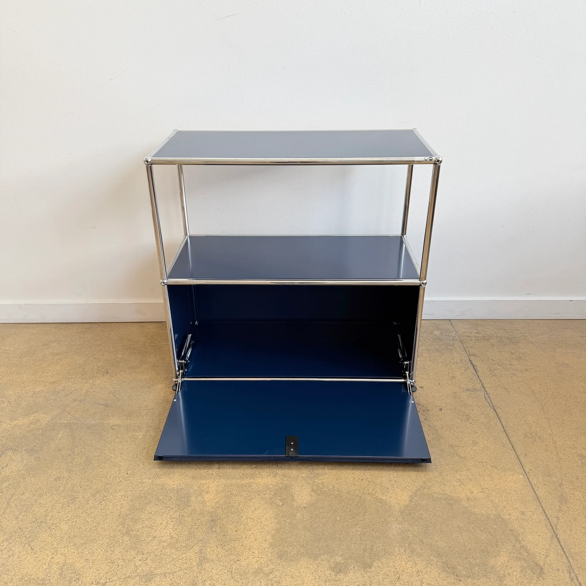 USM Haller Half Size Credenza - Steel Blue - Image 3