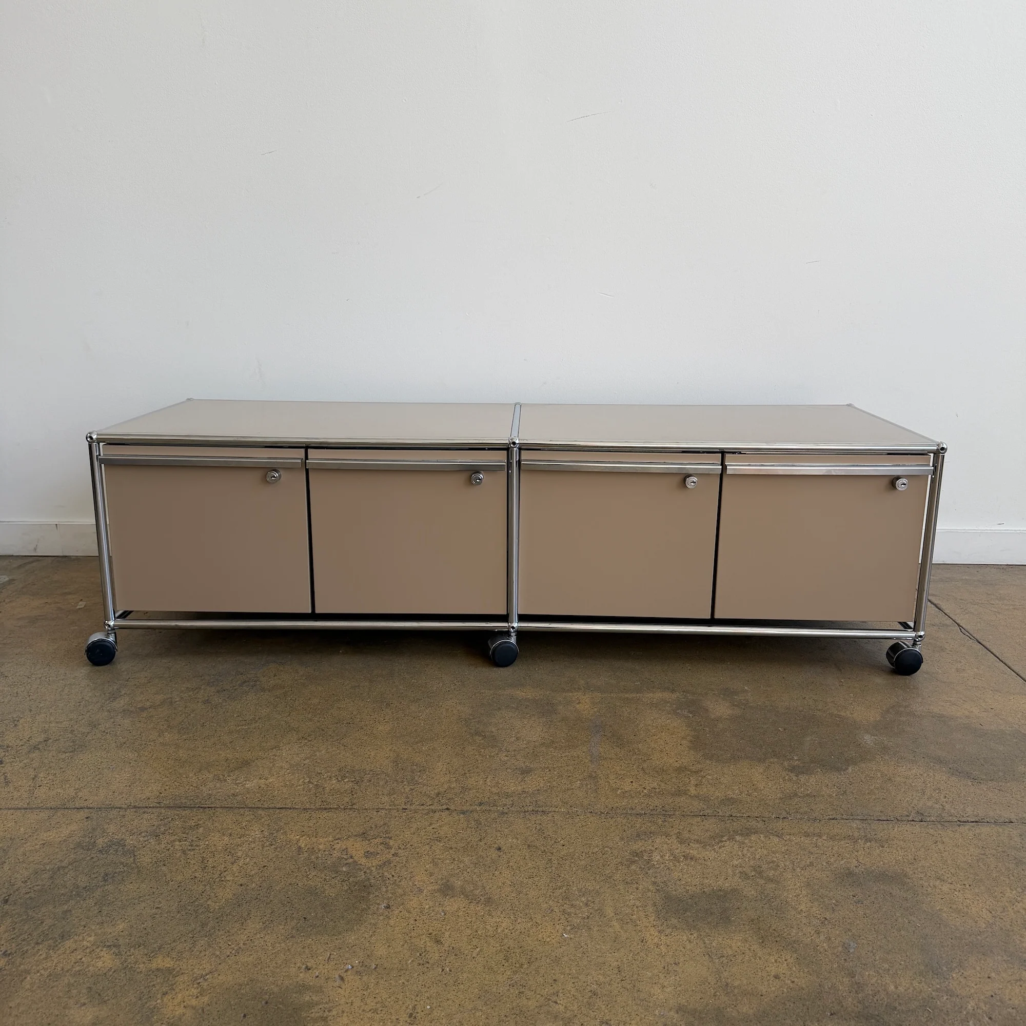 USM Haller low storage or media cabinet - Beige