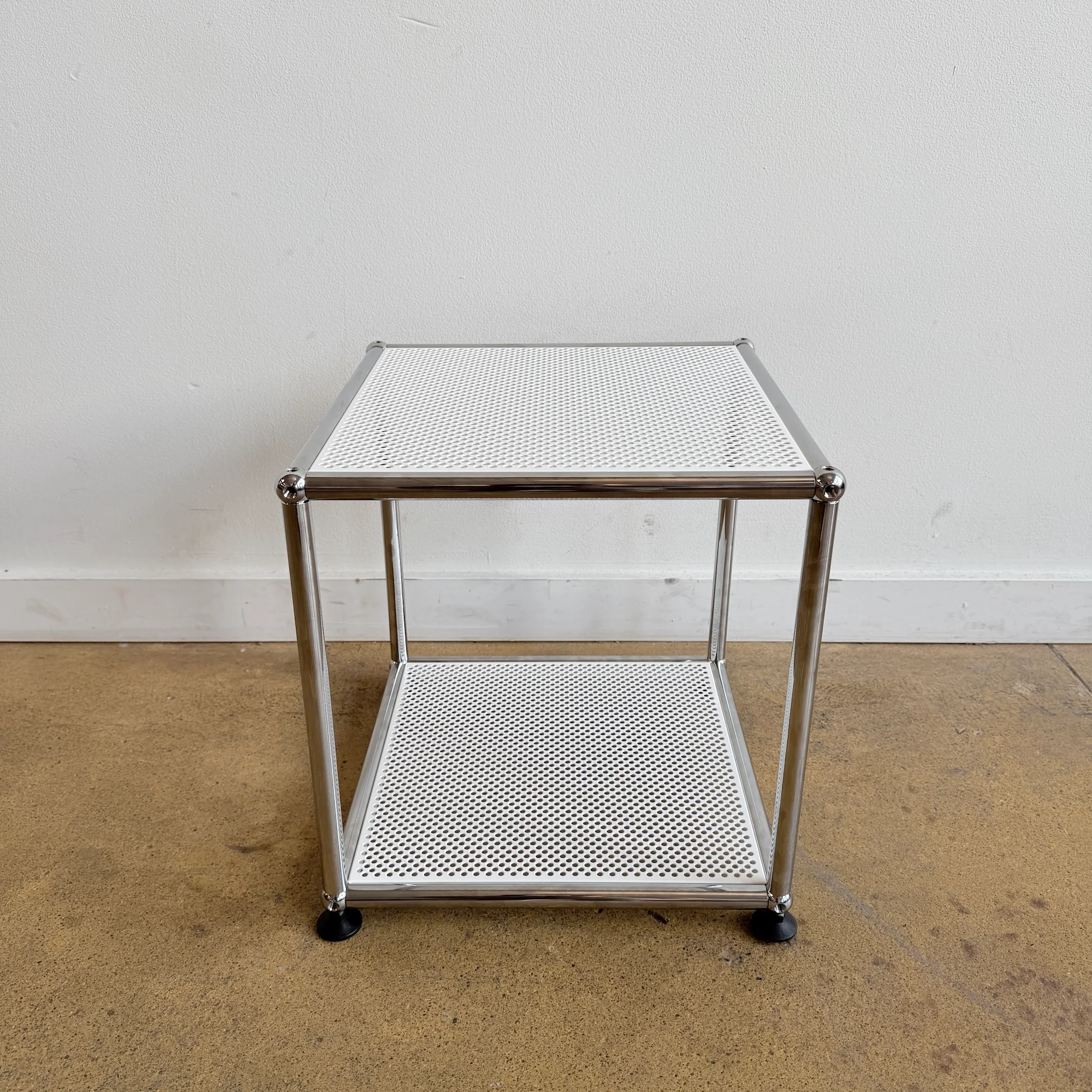 USM Haller side table - PERFORATED White