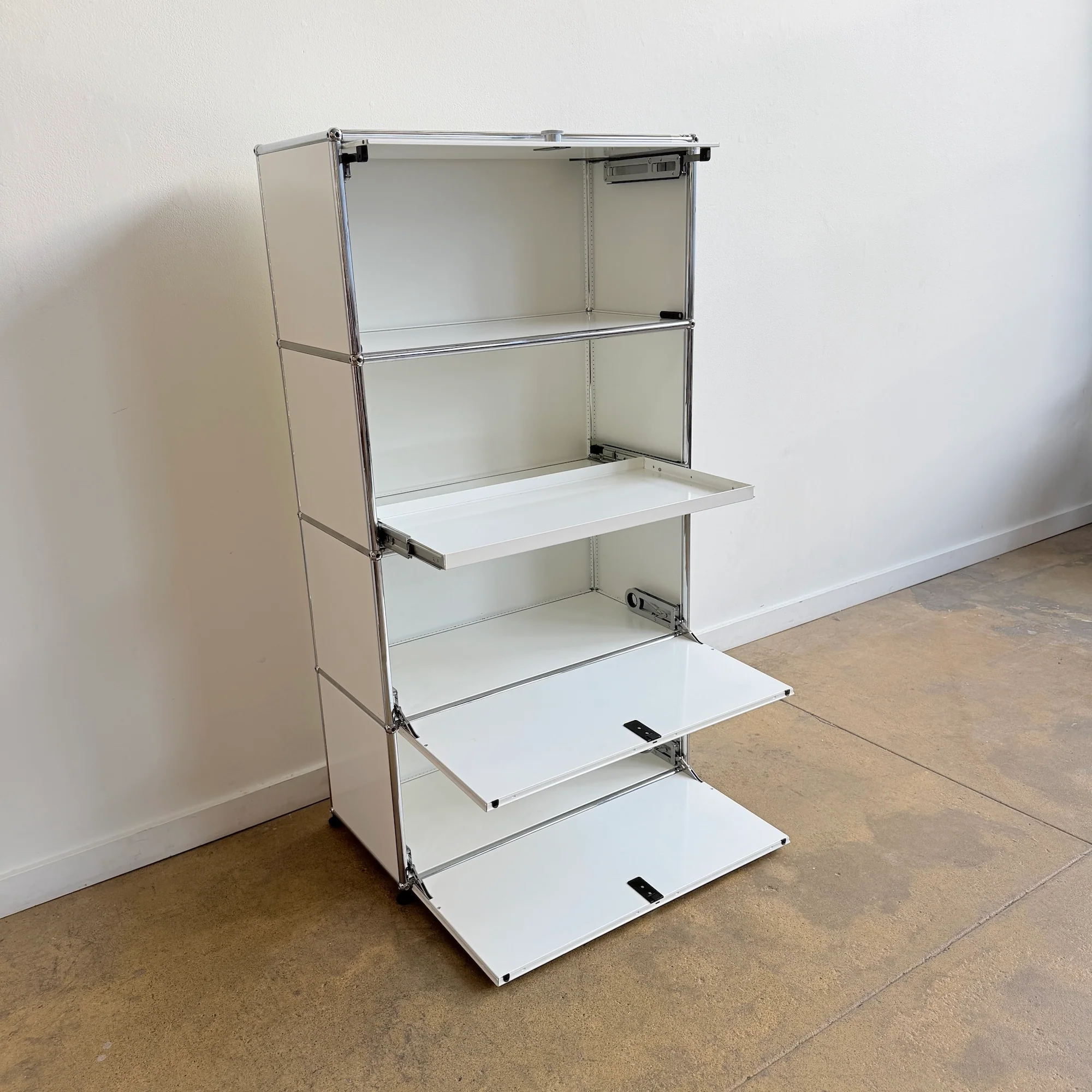 USM Haller Tall Shelf with Flip Up Door - Pure White - Image 6