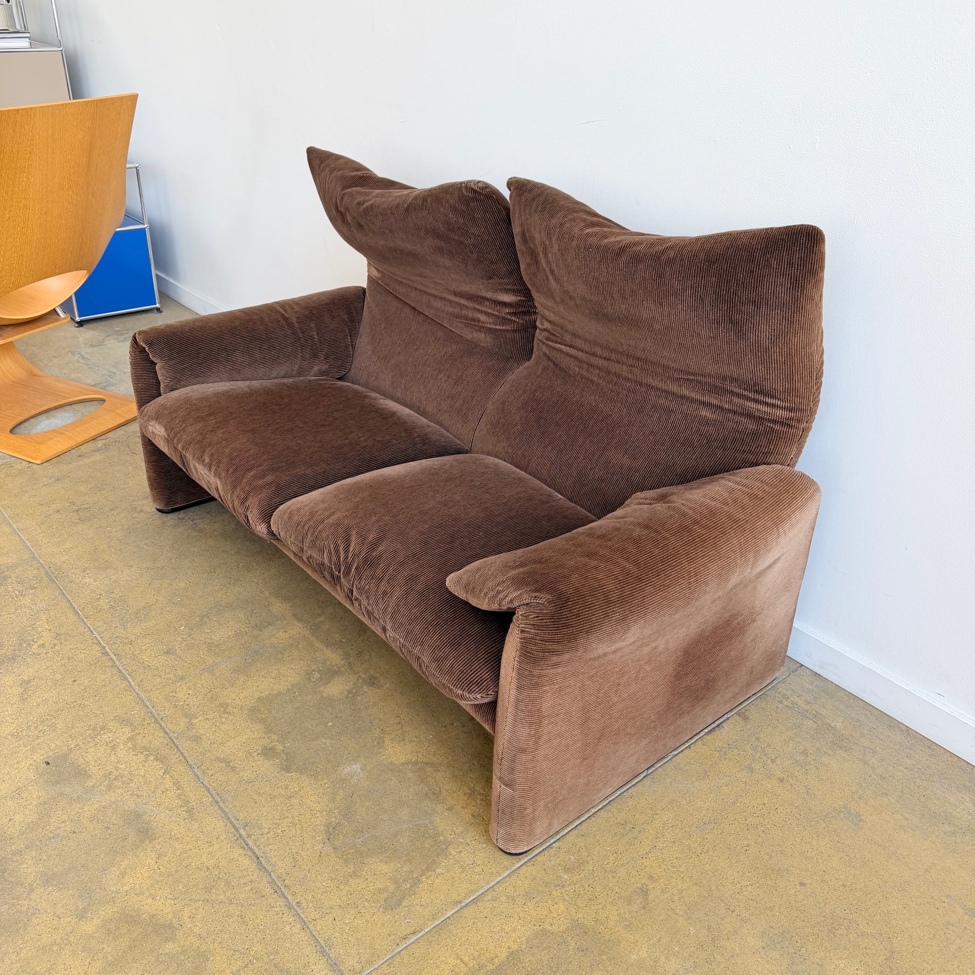 Vico Magistretti for Cassina “Maralunga” Two-Seater Sofa - Brown - Image 6