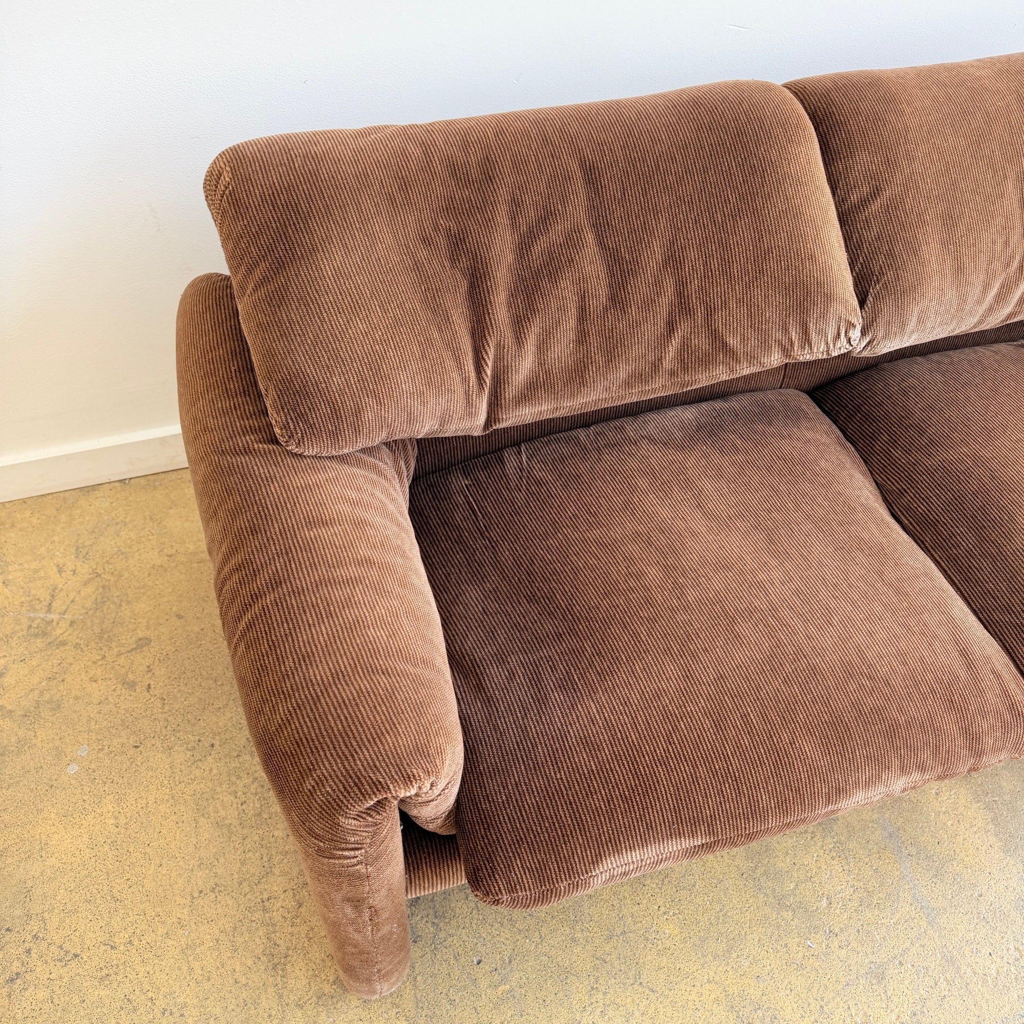 Vico Magistretti for Cassina “Maralunga” Two-Seater Sofa - Brown - Image 7
