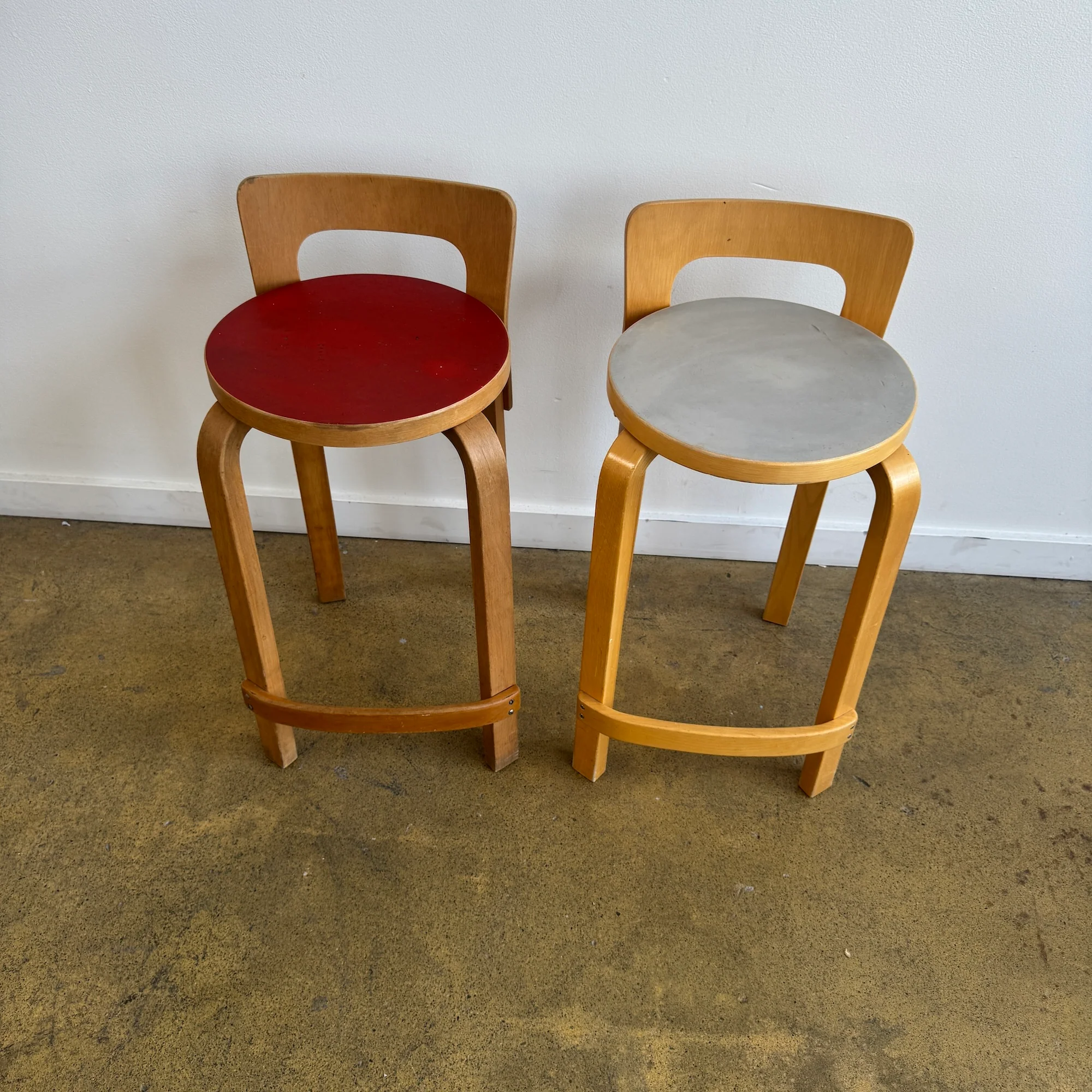 Vintage Artek Alvar Aalto K65 Low Back Kitchen Counter Stools - Image 3