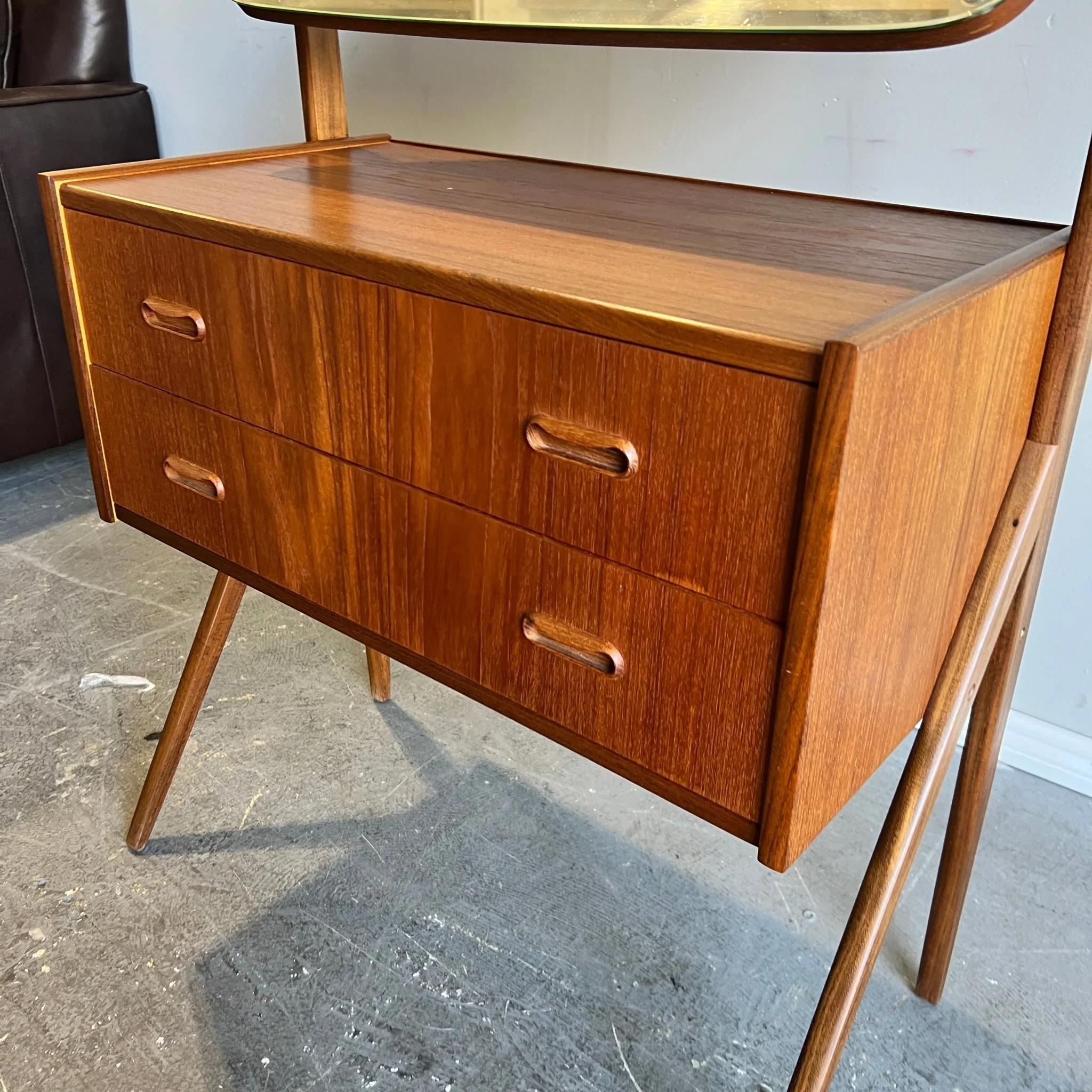 Vintage Danish Mid-Century Modern Teakwood Vanity - Image 6