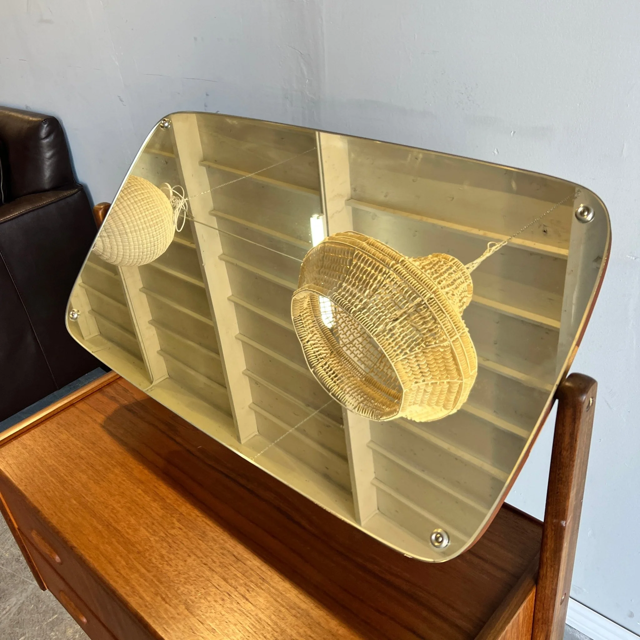 Vintage Danish Mid-Century Modern Teakwood Vanity - Image 7