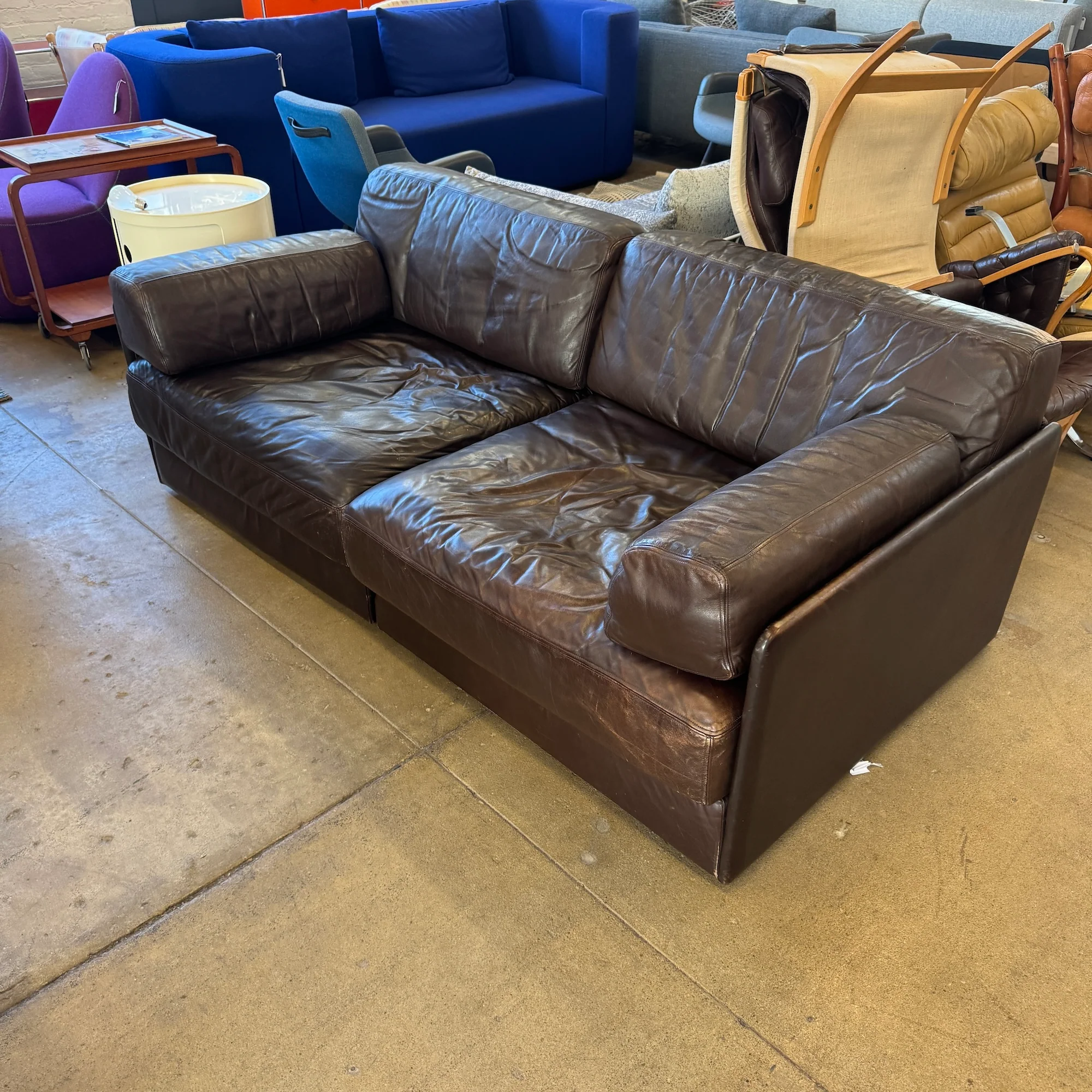 Vintage! De Sede Two-Module Sofa in Dark Brown Leather, Switzerland - Image 3