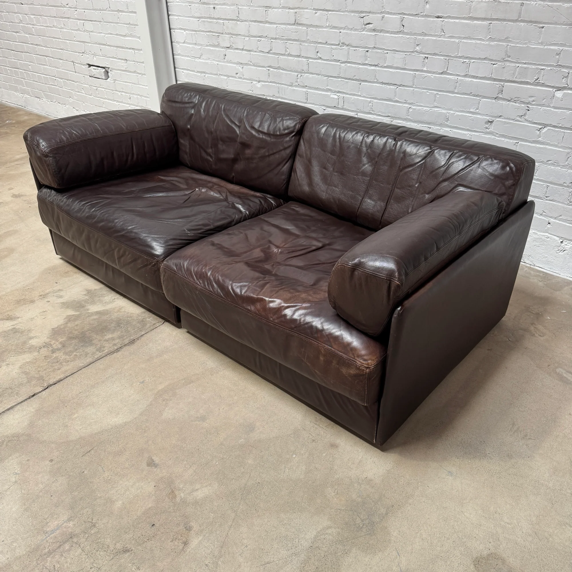 Vintage! De Sede Two-Module Sofa in Dark Brown Leather, Switzerland - Image 9