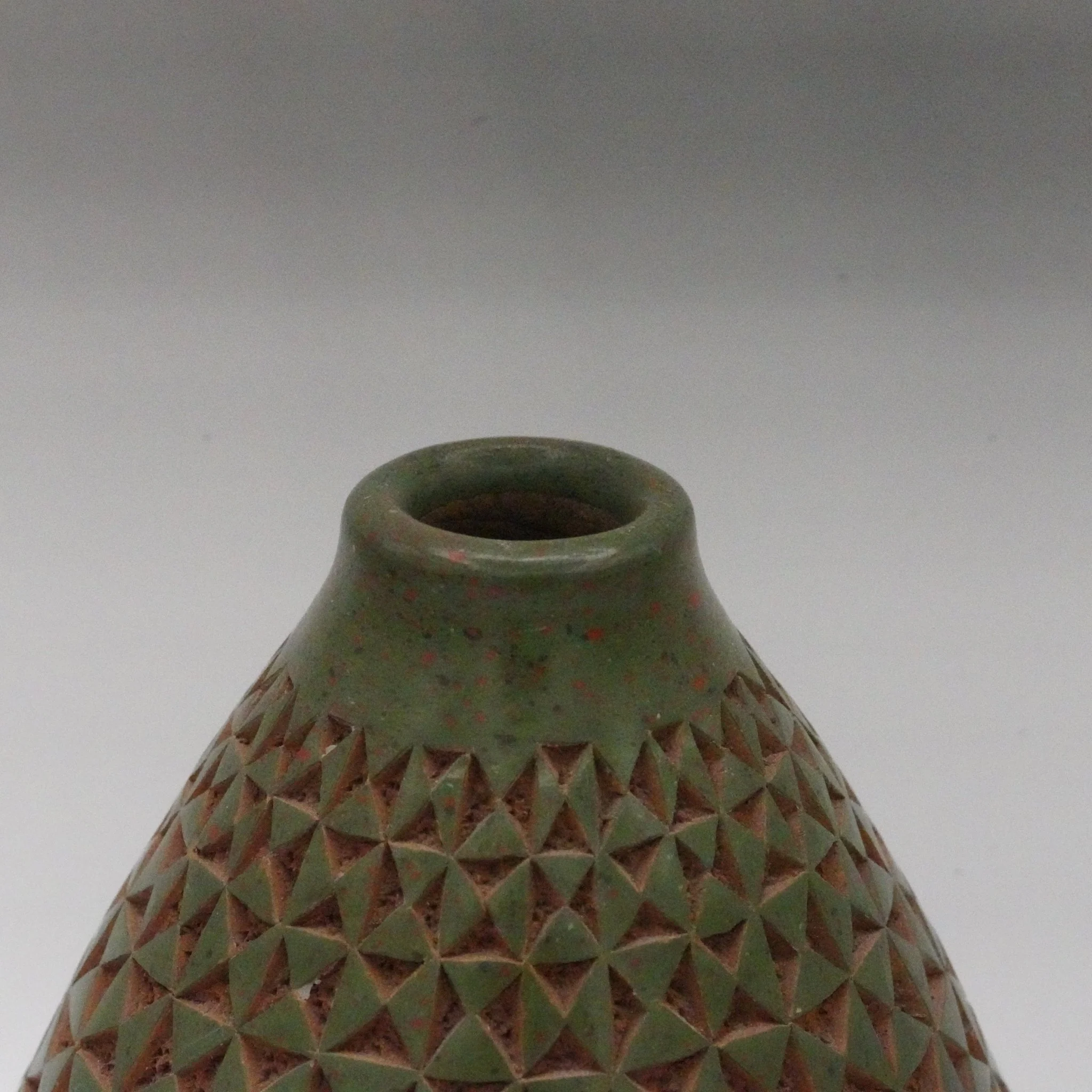 Vintage Hand Engraved Ceramic Vase, Nicaragua - Image 4