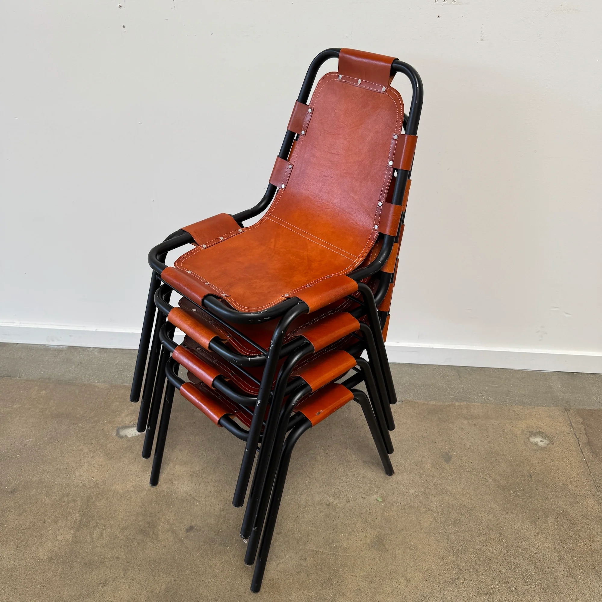 Vintage! Les Arcs set of 4 Chairs by Charlotte Perriand - Image 5